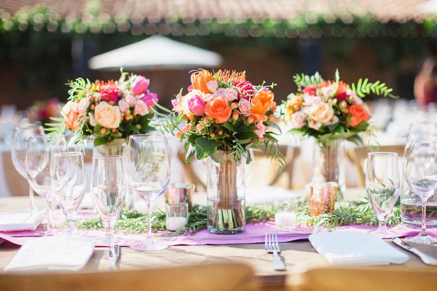 www.santabarbarawedding.com | Grace Kathryn Photography | Santa Barbara Historical Museum | Reception Flower Arrangements