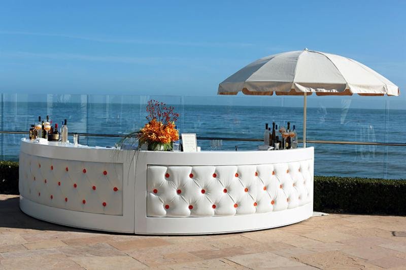 www.santabarbarawedding.com | Rrivre  ​​​​​​​Works | Event Rental | White Tufted Bar | Wedding Rentals