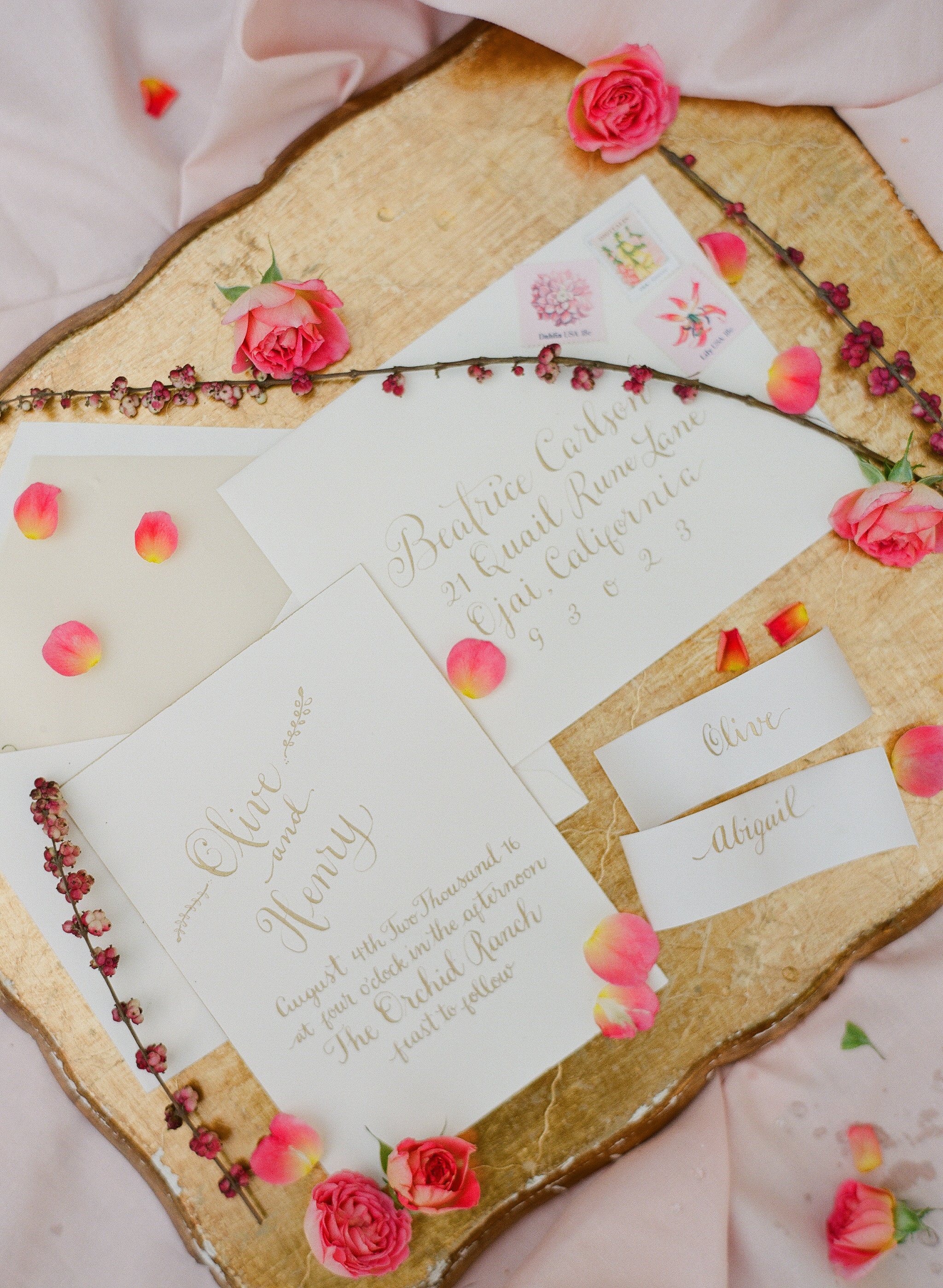 www.santabarbarawedding.com | Megan Sorel Photography | Dos Pueblos Orchid Farm | Wedding Invitations