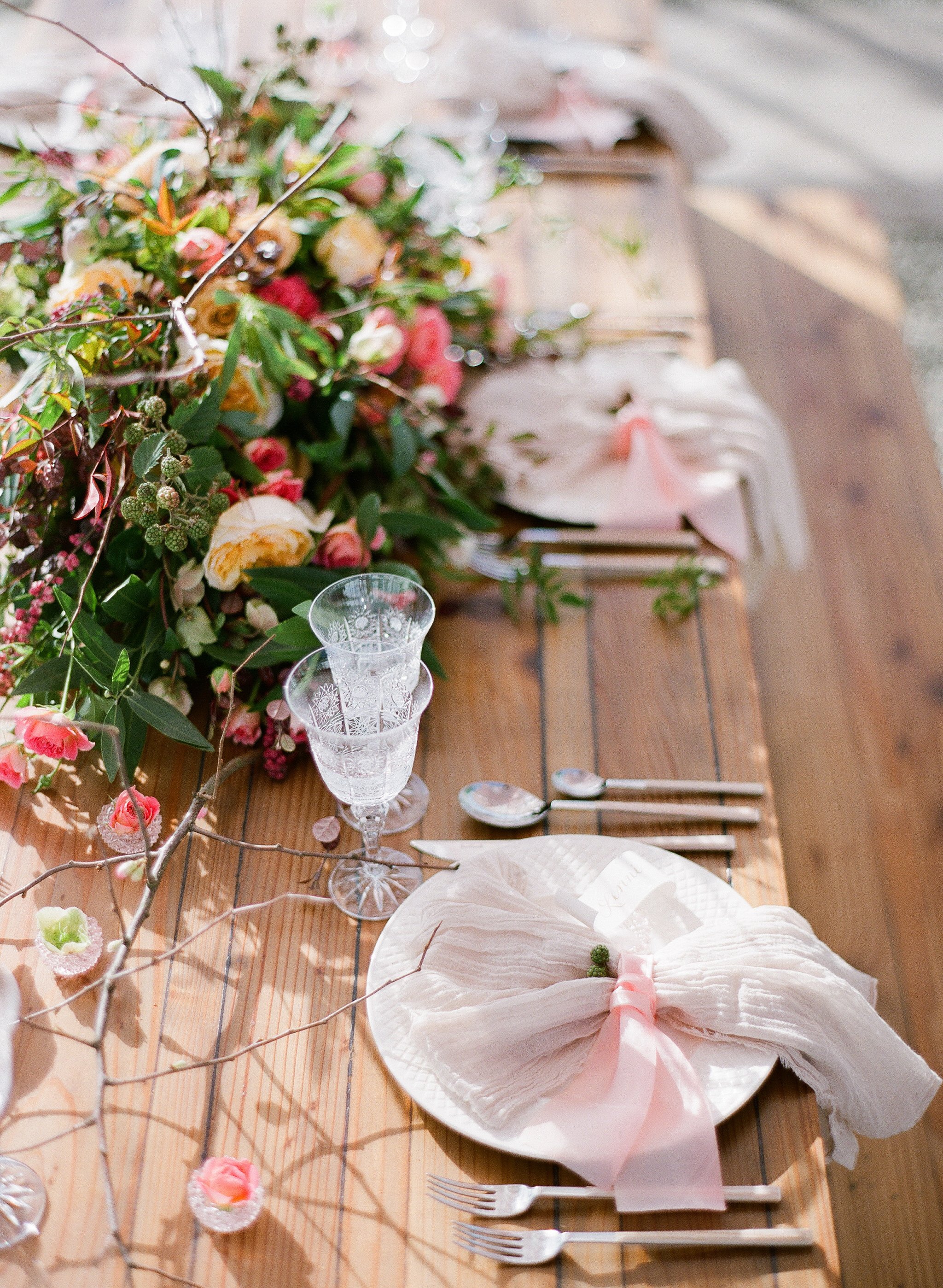 www.santabarbarawedding.com | Megan Sorel Photography | Dos Pueblos Orchid Farm | Table Setting