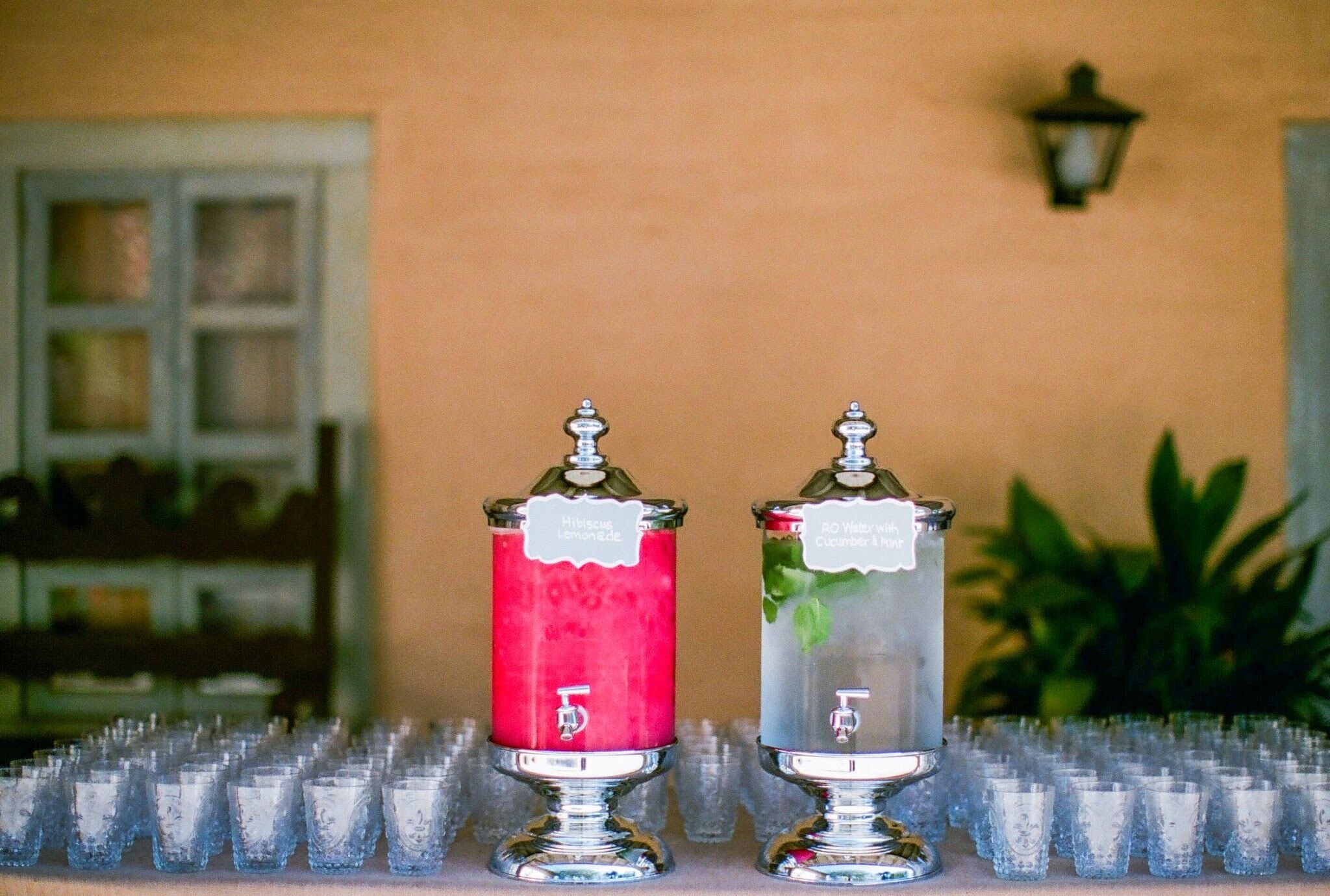 www.santabarbaraweddingstyle | Felici Events | Historical Museum | Nancy Neil Photography | Pre-ceremony refreshments | non alcoholic signautre drinks