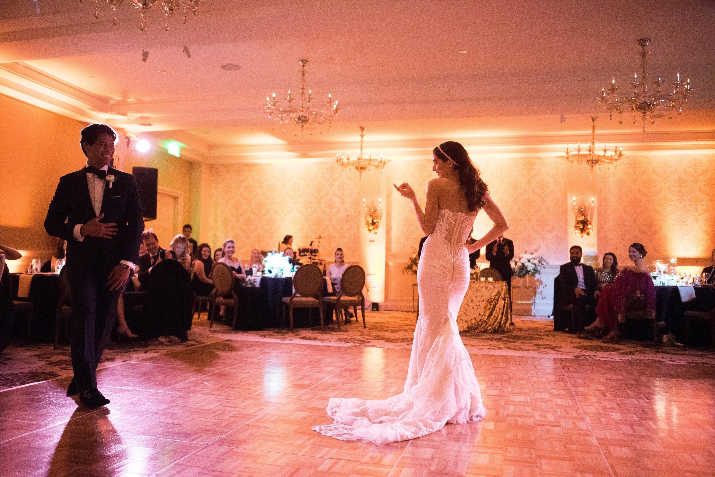 www.santabarbaraweddingstyle.com | San | Felici Events | Belmond El Encanto | Nate & Jenny Weddings | Precious and Blooming | Reception | First Dance