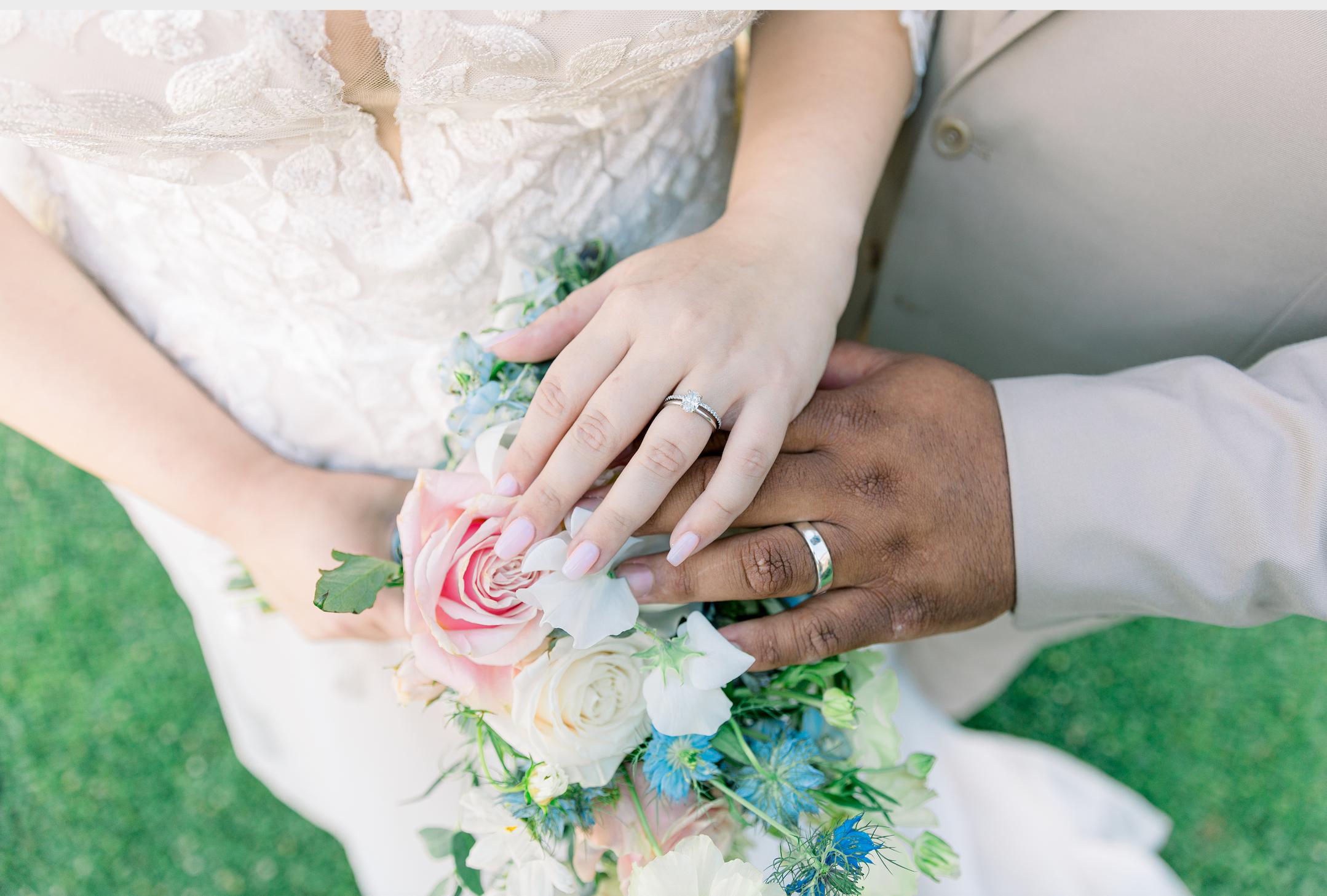 www.santabarbarawedding.com | Fig + Willow Studios | De La Vina Inn | The Twisted Twig | Essense of Australia | NV Glam Studio | Close Up of Couple’s Hands