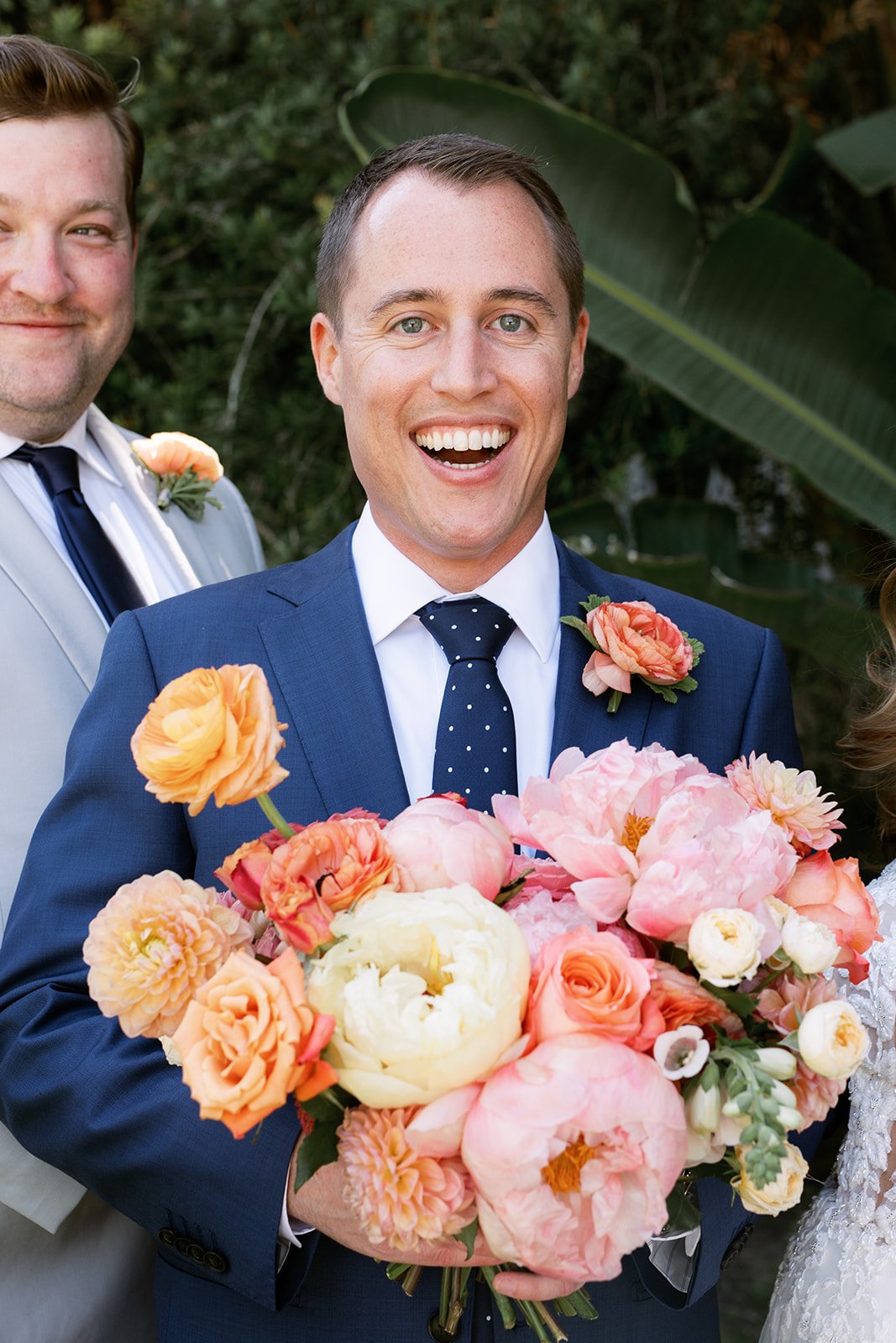 www.santabarbarawedding.com | Kimpton Canary | Ann Johnson Events | Anna Delores | Ella &amp; Louie | Scott Topper Productions | Groom Holding Bride’s Bouquet