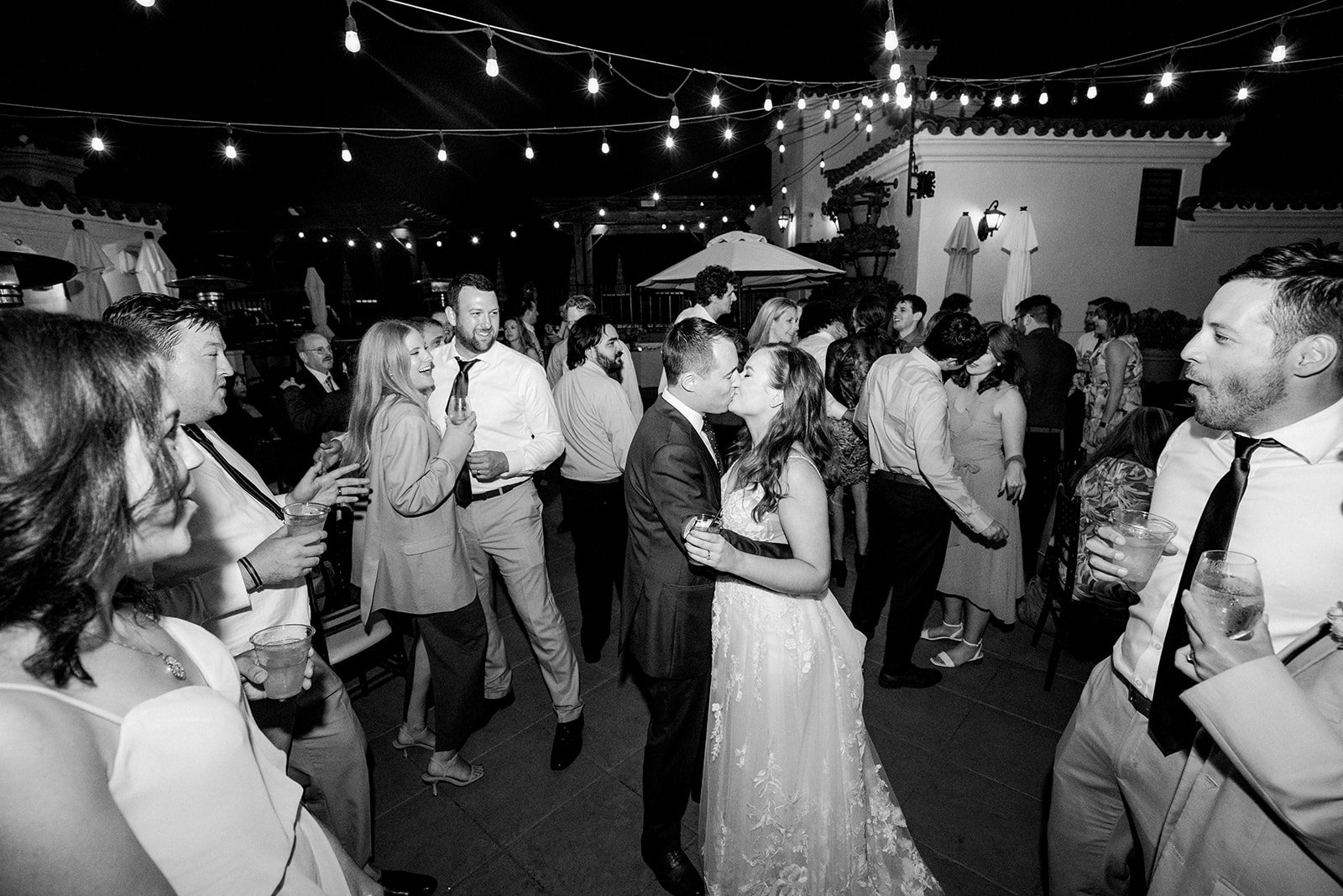www.santabarbarawedding.com | Kimpton Canary | Ann Johnson Events | Anna Delores | Ella &amp; Louie | Scott Topper Productions | Couple and Guests Dancing at Reception 