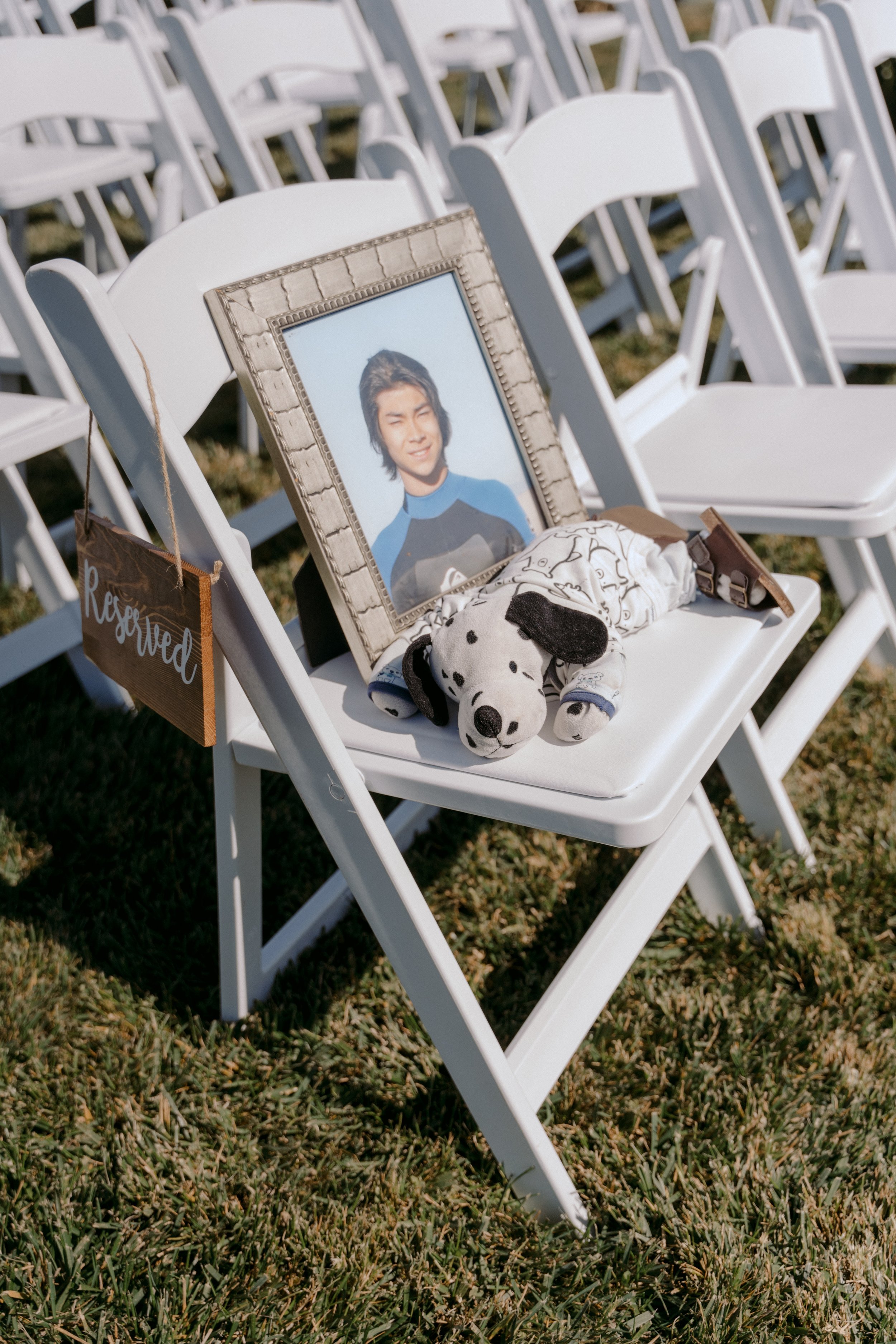 www.santabarbarawedding.com | Events by Fran | Ali Beck | Ecomama Farms | Nick Vo | Memory Chair at Reception