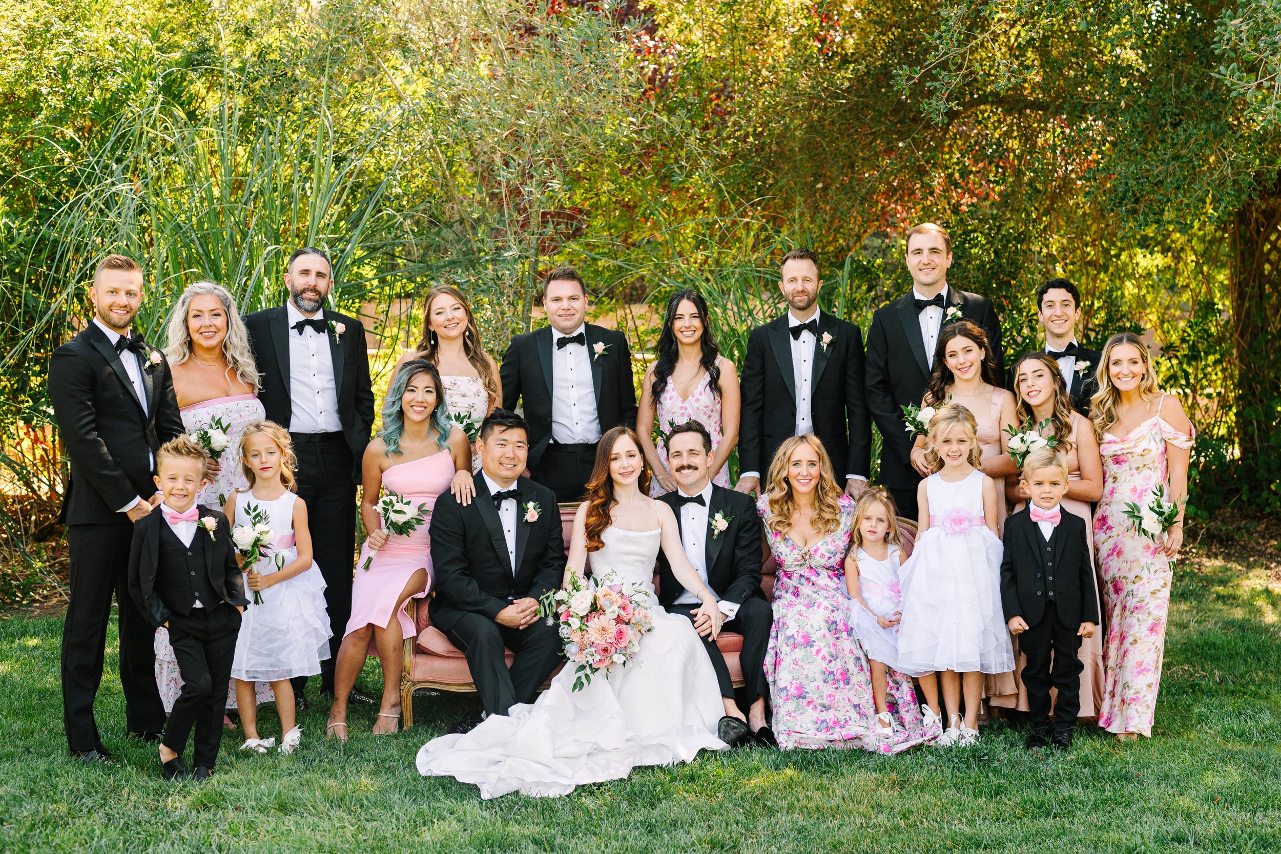 www.santabarbarawedding.com | Mary Costa | White Sage Weddings | La Arboleda | La Rouge Artistry | Tangled Lotus | Bride and Groom with Family and Friends