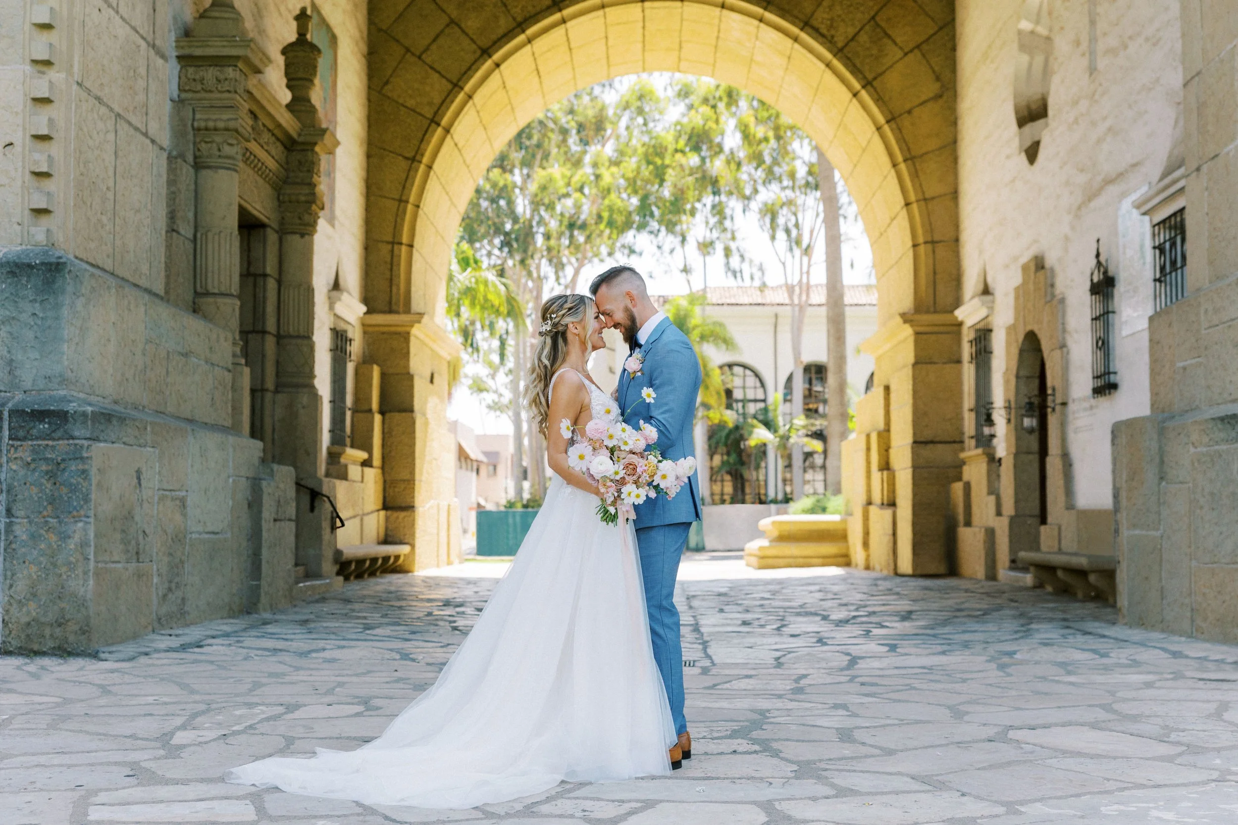 www.santabarbarawedding.com | The Santa Barbara Courthouse | Jen Rodriguez | Gatherings for Good | Blooms by Melly | Under the Veils | Bride and Groom First Look