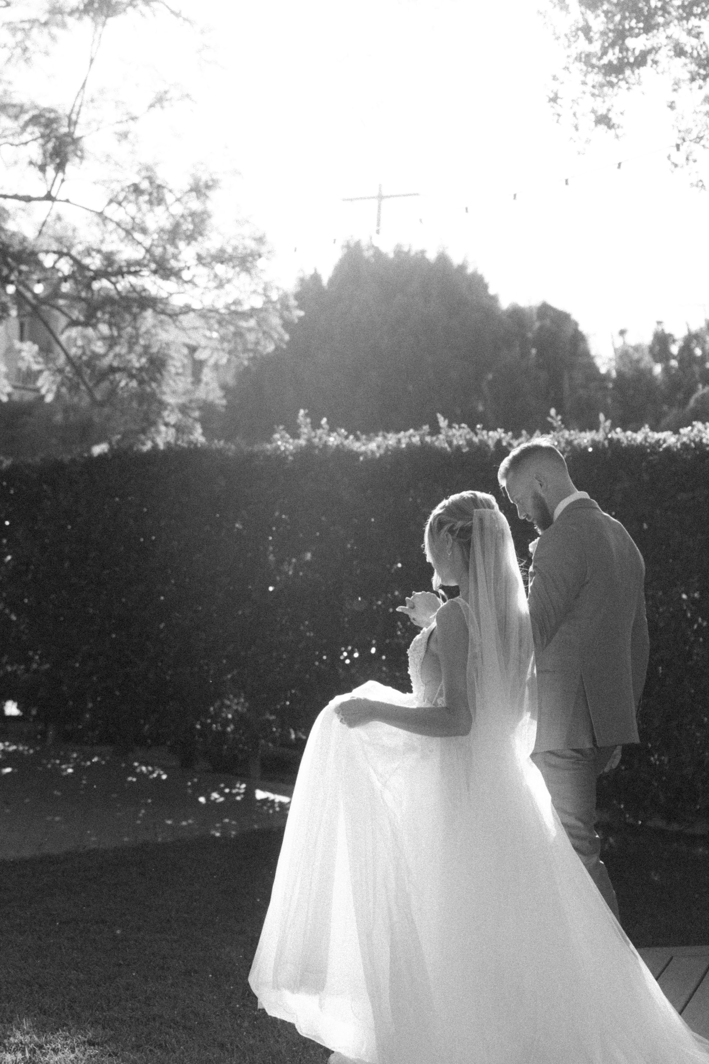 www.santabarbarawedding.com | The Santa Barbara Club | Jen Rodriguez | Gatherings for Good | Blooms by Melly | Under the Veils | Couple Walking in the Garden