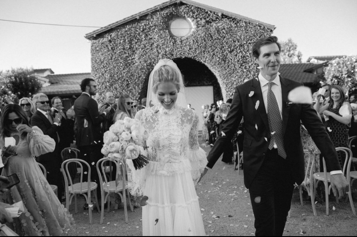 www.santabarbarawedding.com | Happy Canyon Vineyards | Bride and Groom Walking Down Aisle Outside at Venue