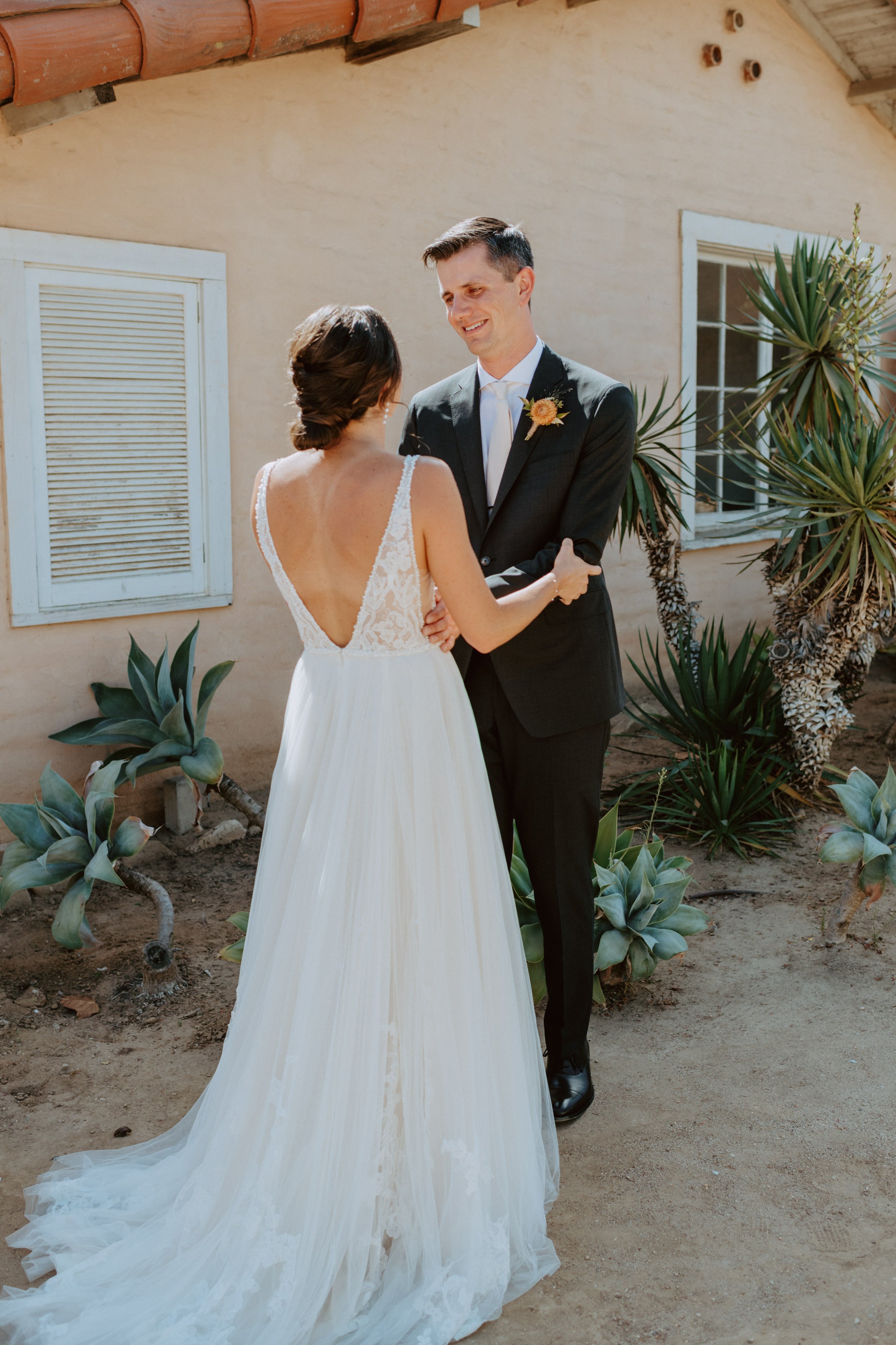 www.santabarbarawedding.com | Alyssa Brown | SB Historical Museum | Ann Johnson Events | Alexis Ireland Florals | The Beauty Bar | Bride and Groom First Look