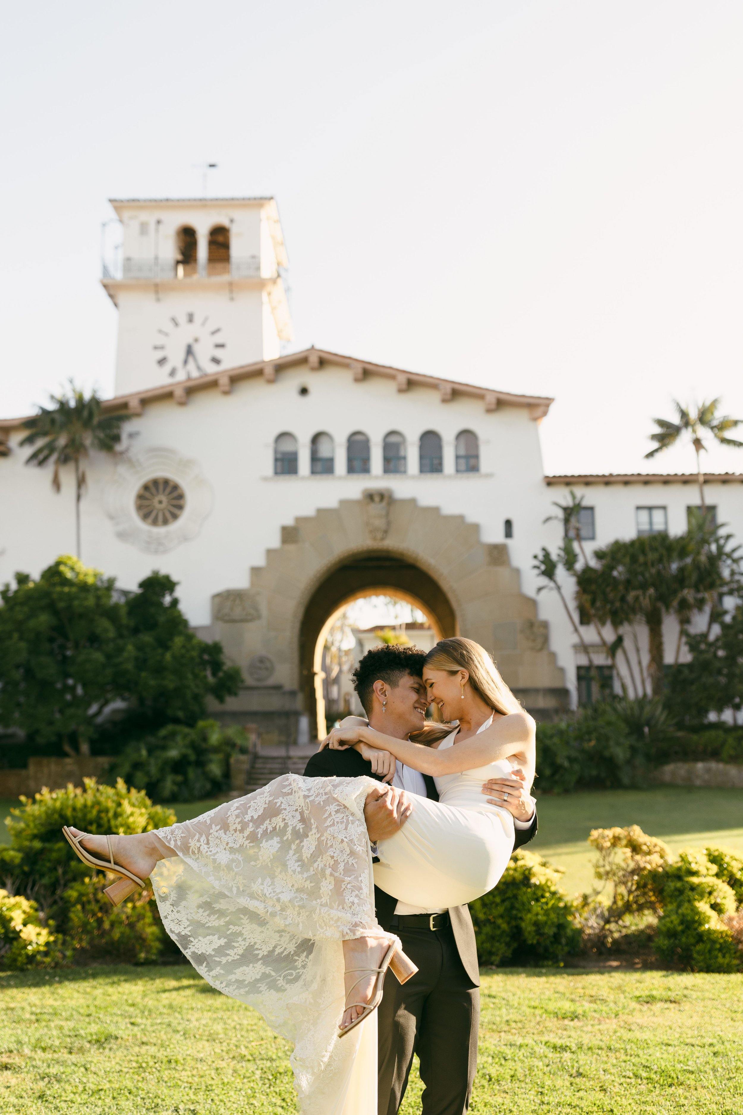 www.santabarbarawedding.com | Taylor Stuck Photography | Santa Barbara Courthouse | Fleur De Rye | Brides for a Cause | Eryka De Santi | ASOS | Groom Holding Bride