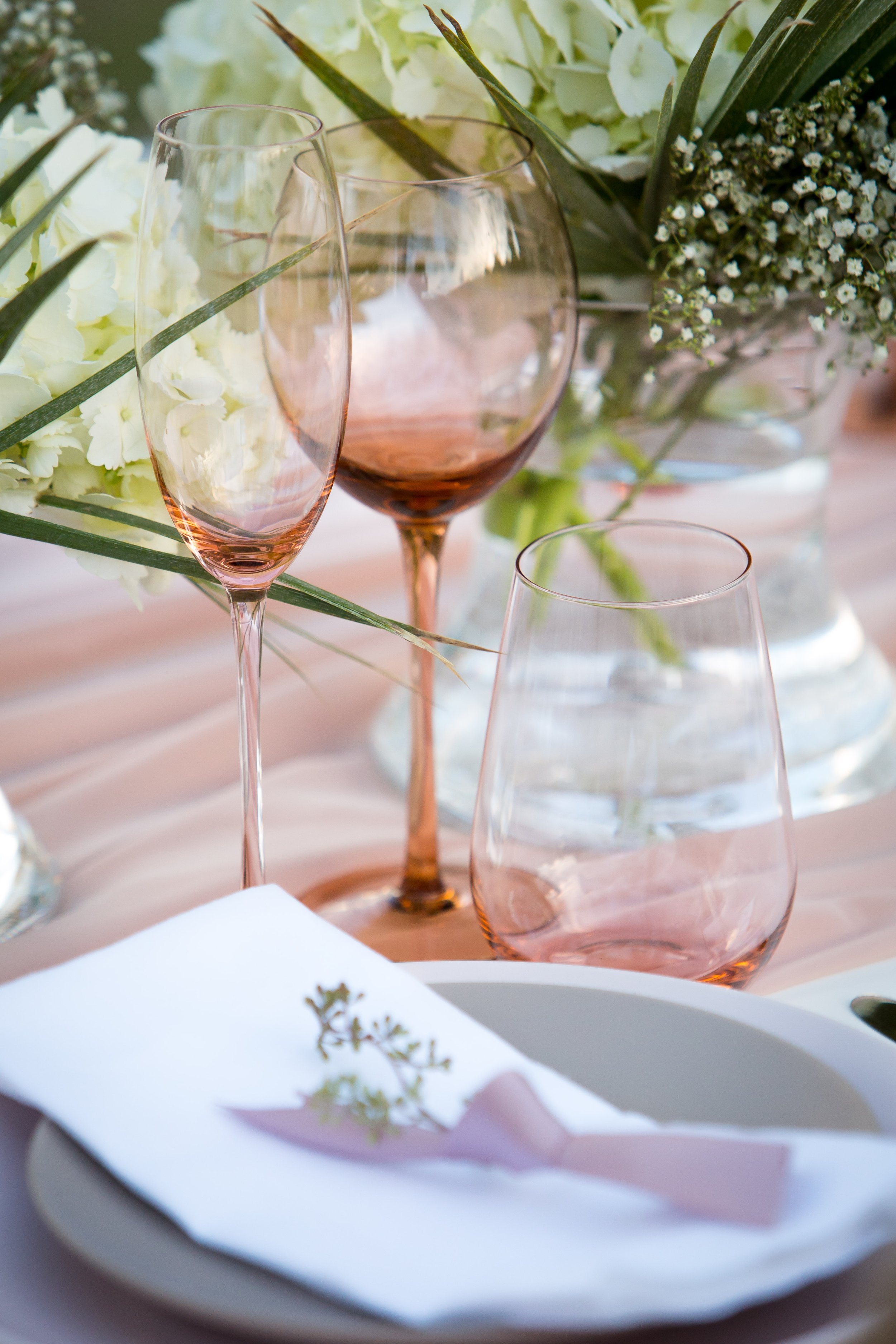 www.santabarbarawedding.com | Bright Event Rentals | Spring Fling Pink and Neutral Garden Party for Wedding Reception