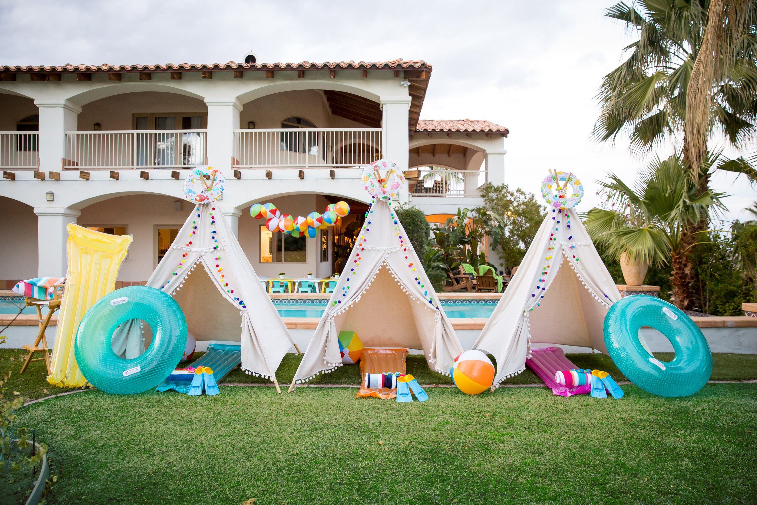 www.santabarbarawedding.com | Bright Event Rentals | Colorful Splash Bash Outdoor Kid’s Party