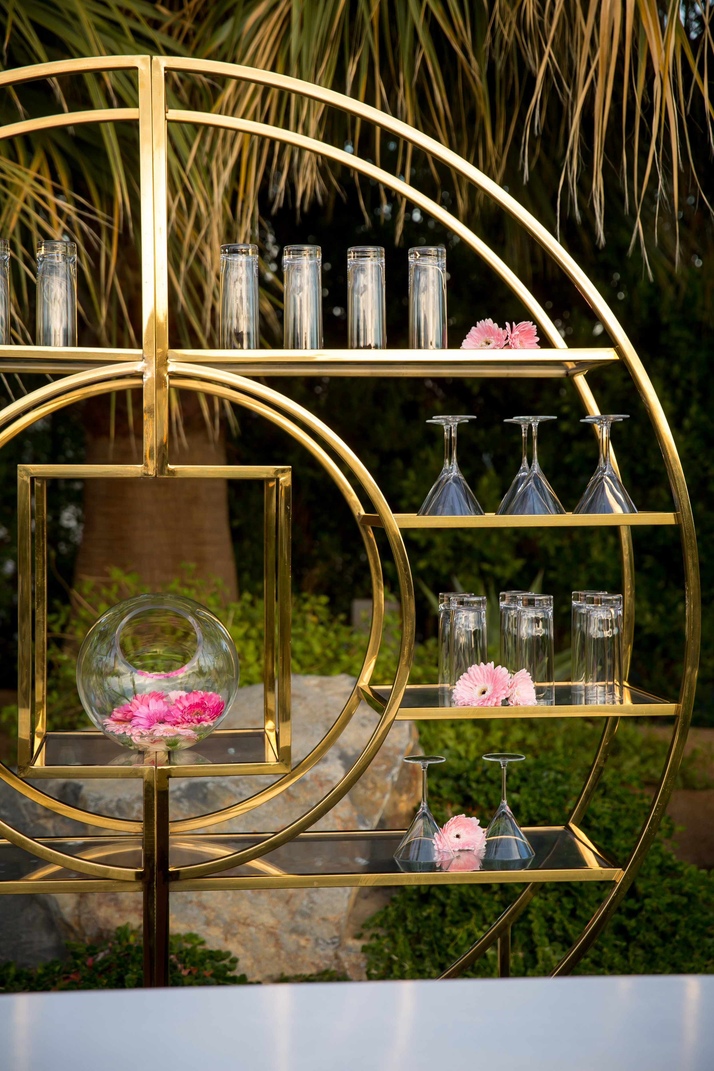 www.santabarbarawedding.com | Bright Event Rentals | Flamingo Themed Wedding Cocktail Party