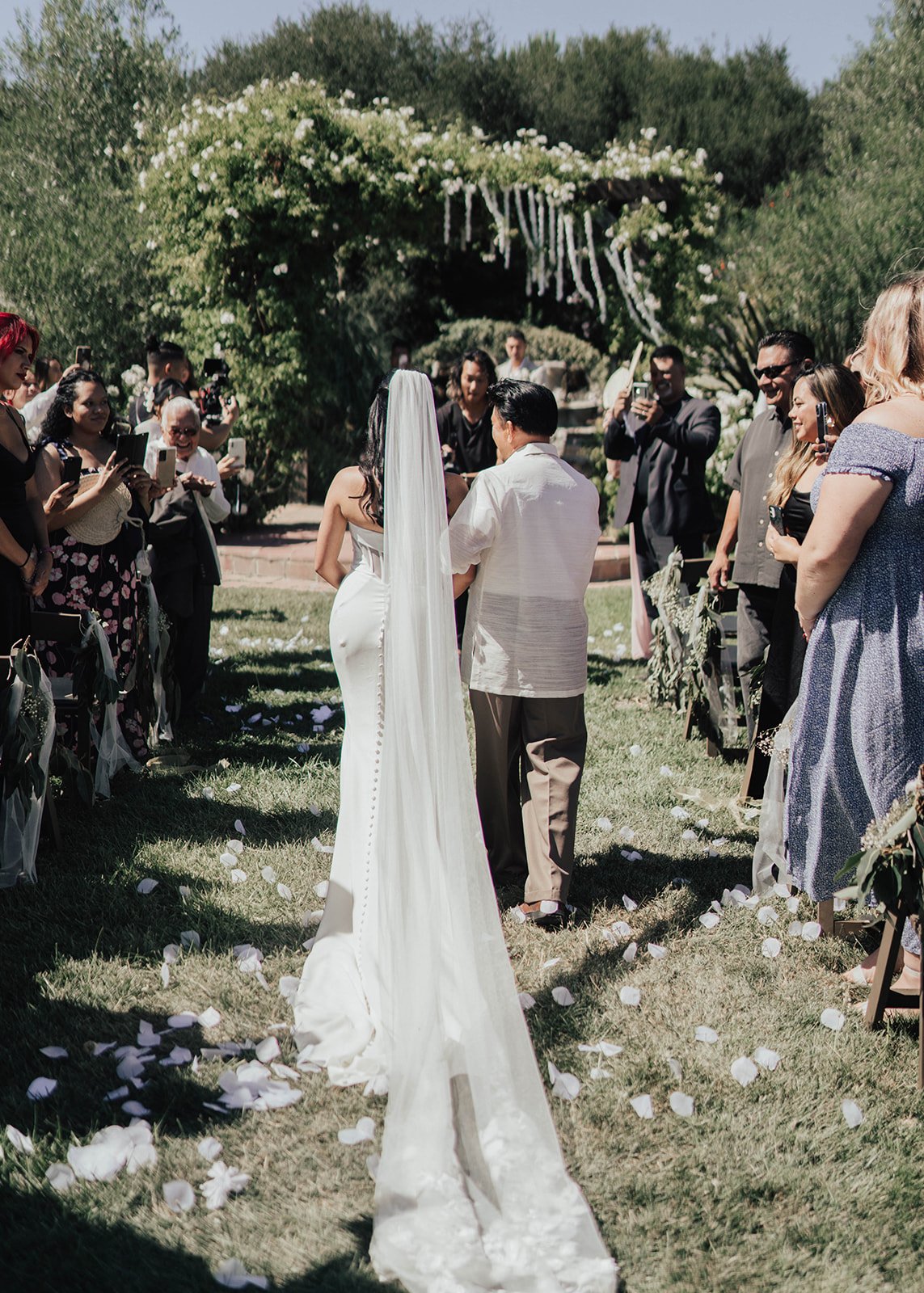 www.santabarbarawedding.com | Clover Joan | Ockenfoto | La Arboleda |&nbsp;Elizabeth DeGies | Northridge Suits &amp; Tux | Sarah Macpherson | Stella York | Bride Walking Into Ceremony