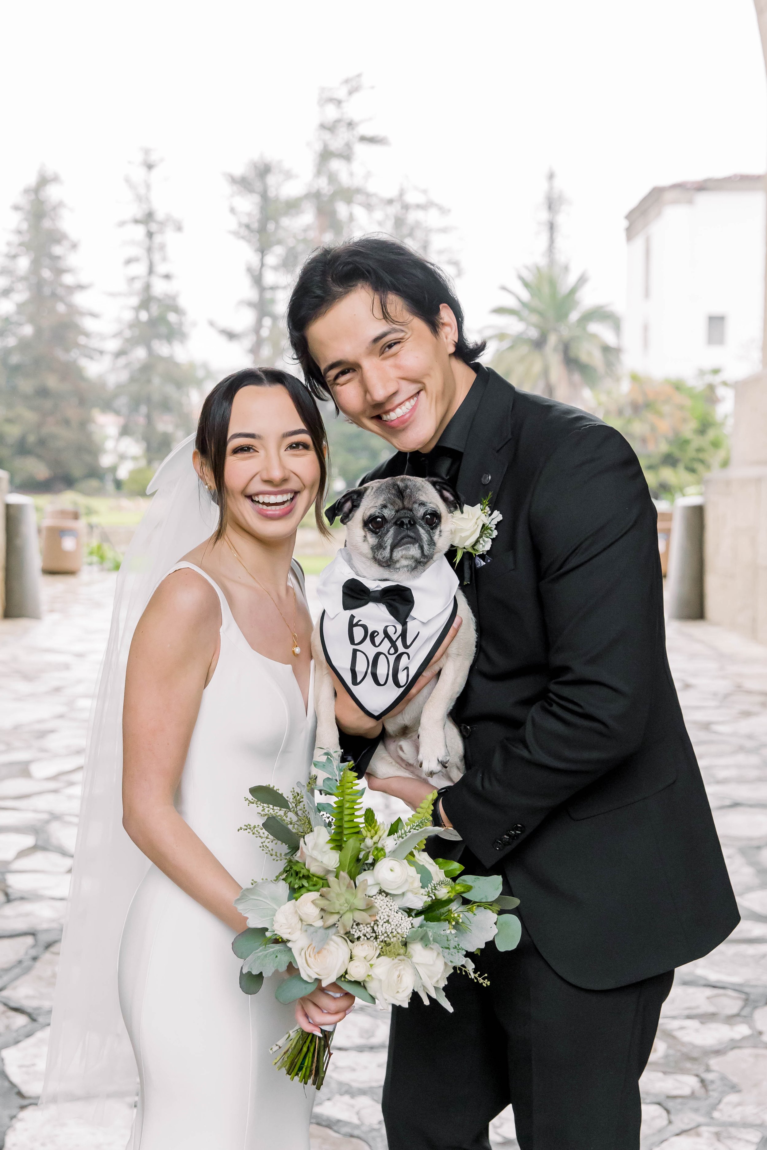 www.santabarbarawedding.com | Weddings by the Sea | Bexx Photography | Bride and Groom with Their Dog