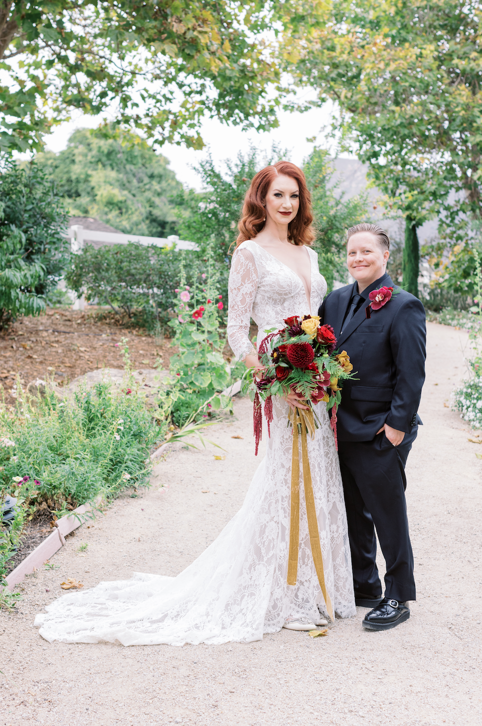 www.santabarbarawedding.com | Renoda Campbell Photography | Madonna Inn | The Queen’s Bees | Indochino | Miosa Bridal | Casablanca Bridal | Couple After Ceremony