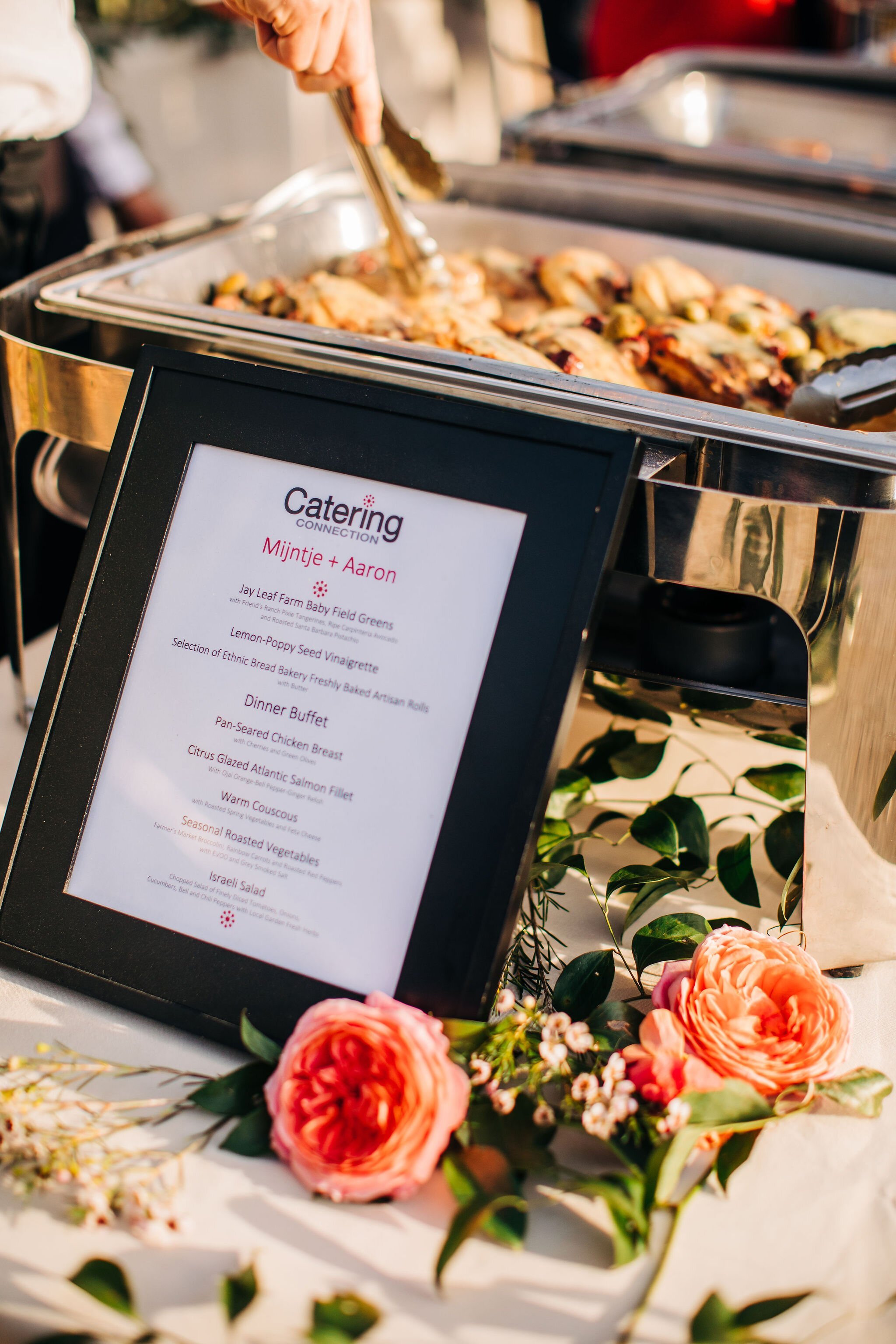 www.santabarbarawedding.com | Catering Connection | Betsy Newman Photography | Food Station and Sign at Wedding