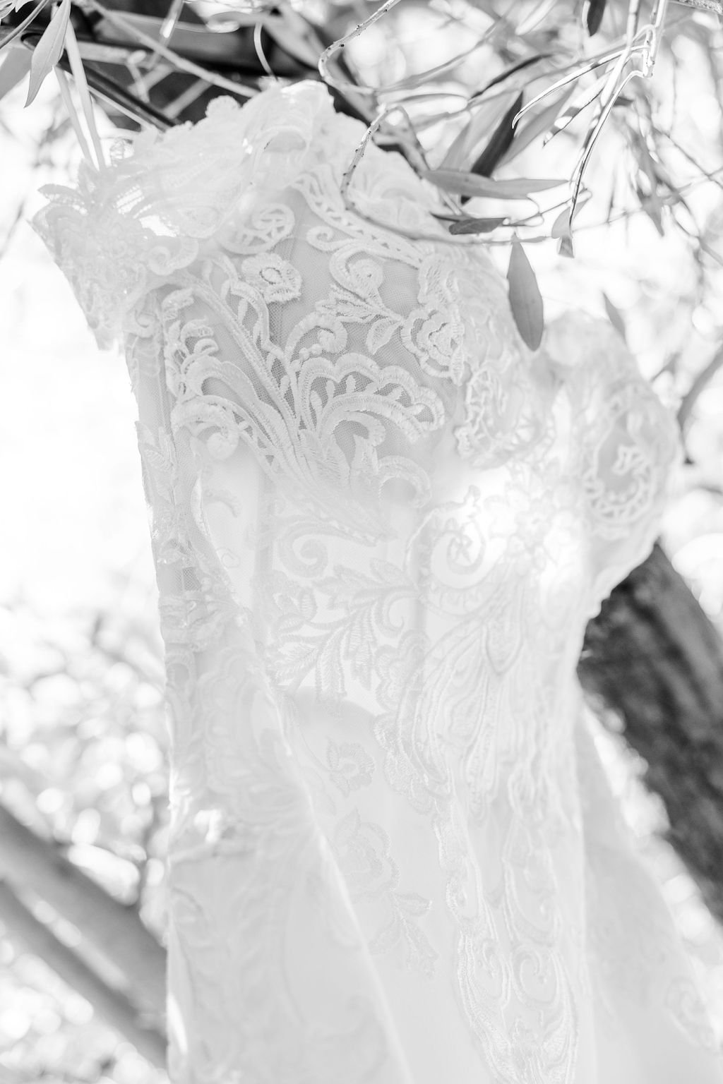 www.santabarbarawedding.com | Events by Fran | Kelsey Rinaldi | Spanish Hills Club | Casa Blanca Flowers | Lili Bridal | Bride’s Wedding Gown Hanging Up