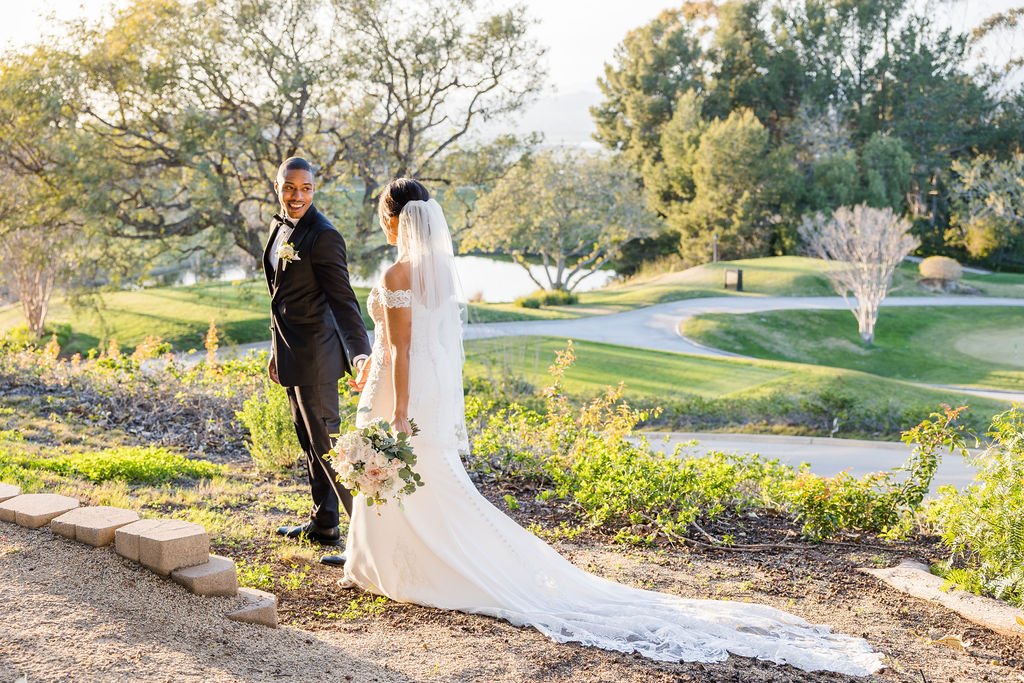 www.santabarbarawedding.com | Events by Fran | Kelsey Rinaldi | Spanish Hills Club | Casa Blanca Flowers | Friar Tux | Lili Bridal | Jackie Romero | Friar Tux | Bride and Groom First Look