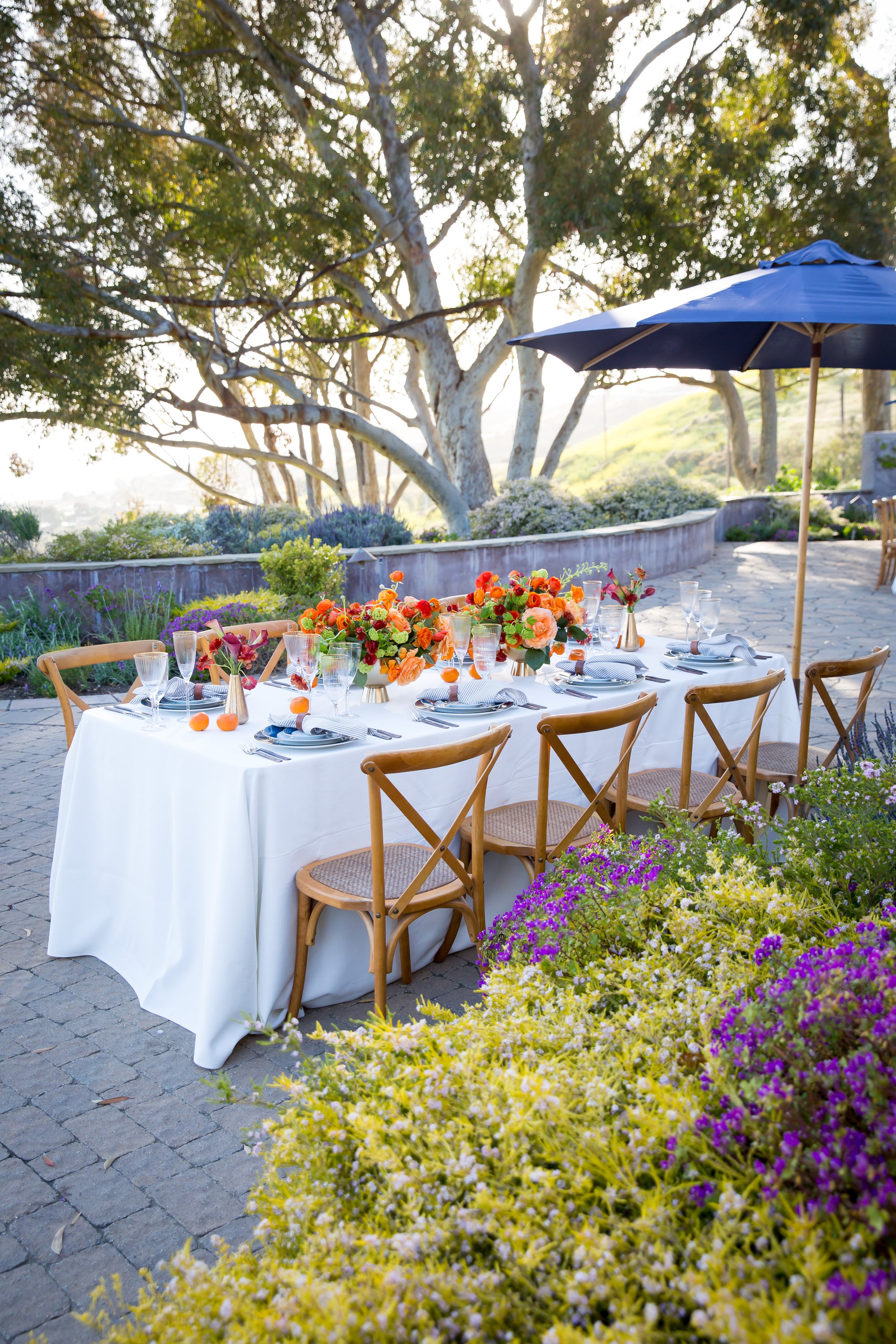 www.santabarbarawedding.com | Bright Event Rentals | Summer Fun to Fall Fabulous | Bright Blue and Vibrant Wedding Table Designs and Decor