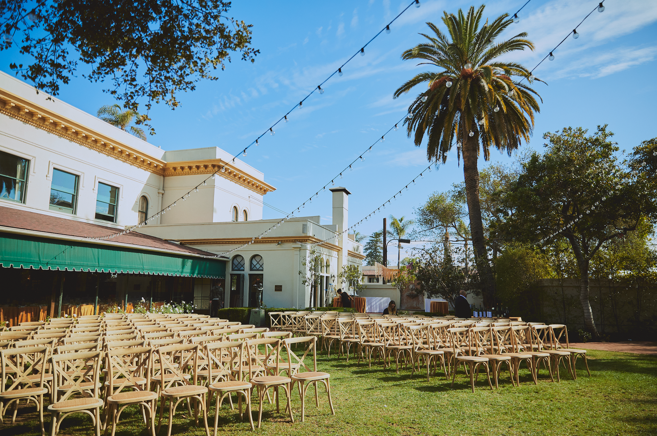 www.santabarbarawedding.com | Santa Barbara Club | Lance Skundrich | Wild Heart Events | Going Steady Studios | Shanie Crosbie Makeup | Outdoor Ceremony Set Up