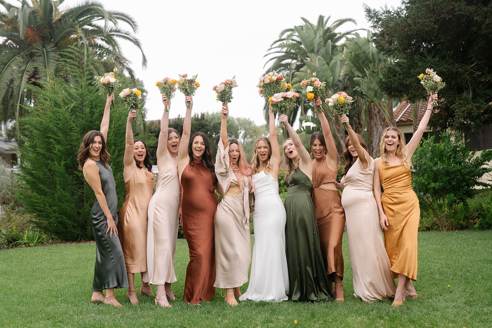 www.santabarbarawedding.com | Lina Bell | Ann Johnson Events | SB Historical Museum | The Poppy Pod | Blushing Beauty | Bride with Bridesmaids Before Ceremony