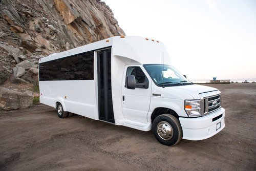 www.santabarbarawedding.com | Elegant Image Limousine | Luxury San Luis Obispo Transportation Services | White Luxury Limo Bus 