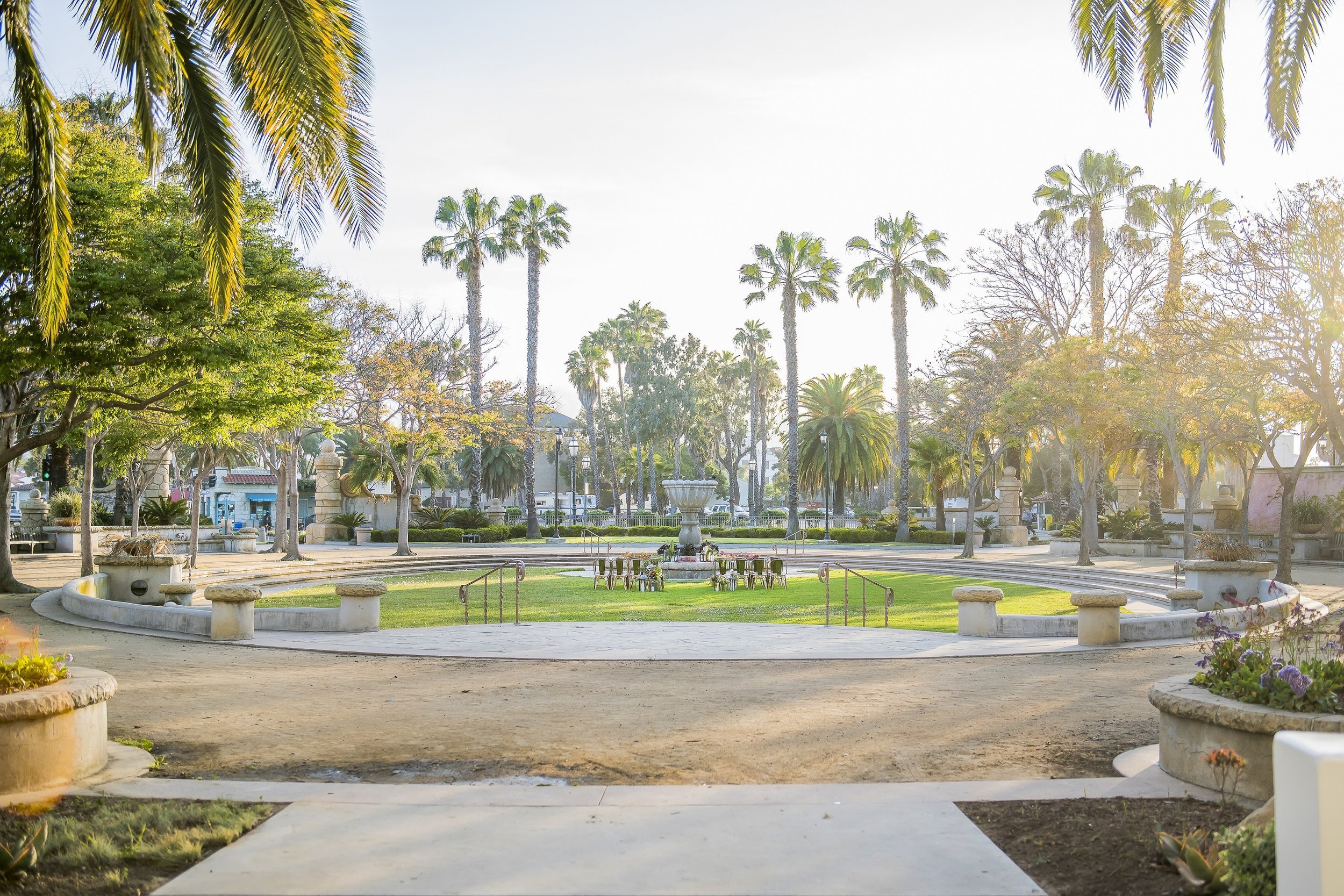 www.santabarbarawedding.com | Chase Palm Park | Willa Kveta Photography | Ann Johnson Events | Ceremony Set Up at Park