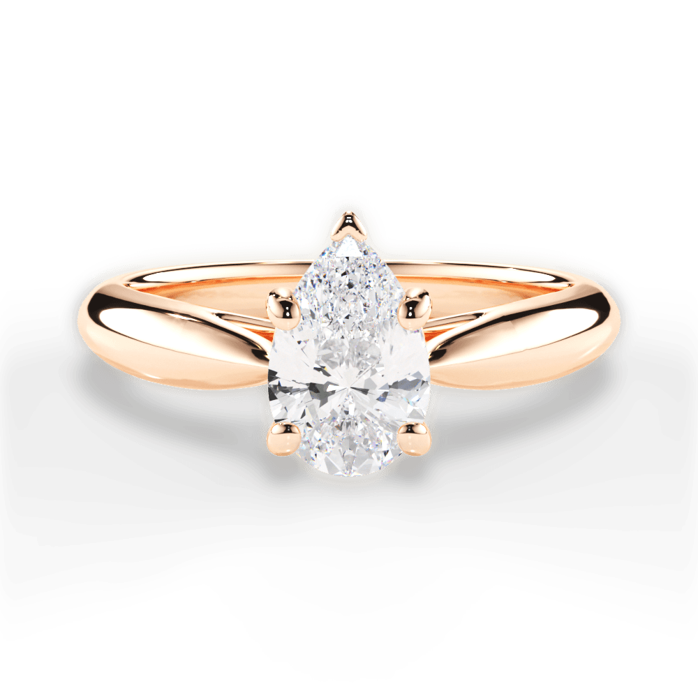 Tapered Cathedral Solitaire Engagement Ring
