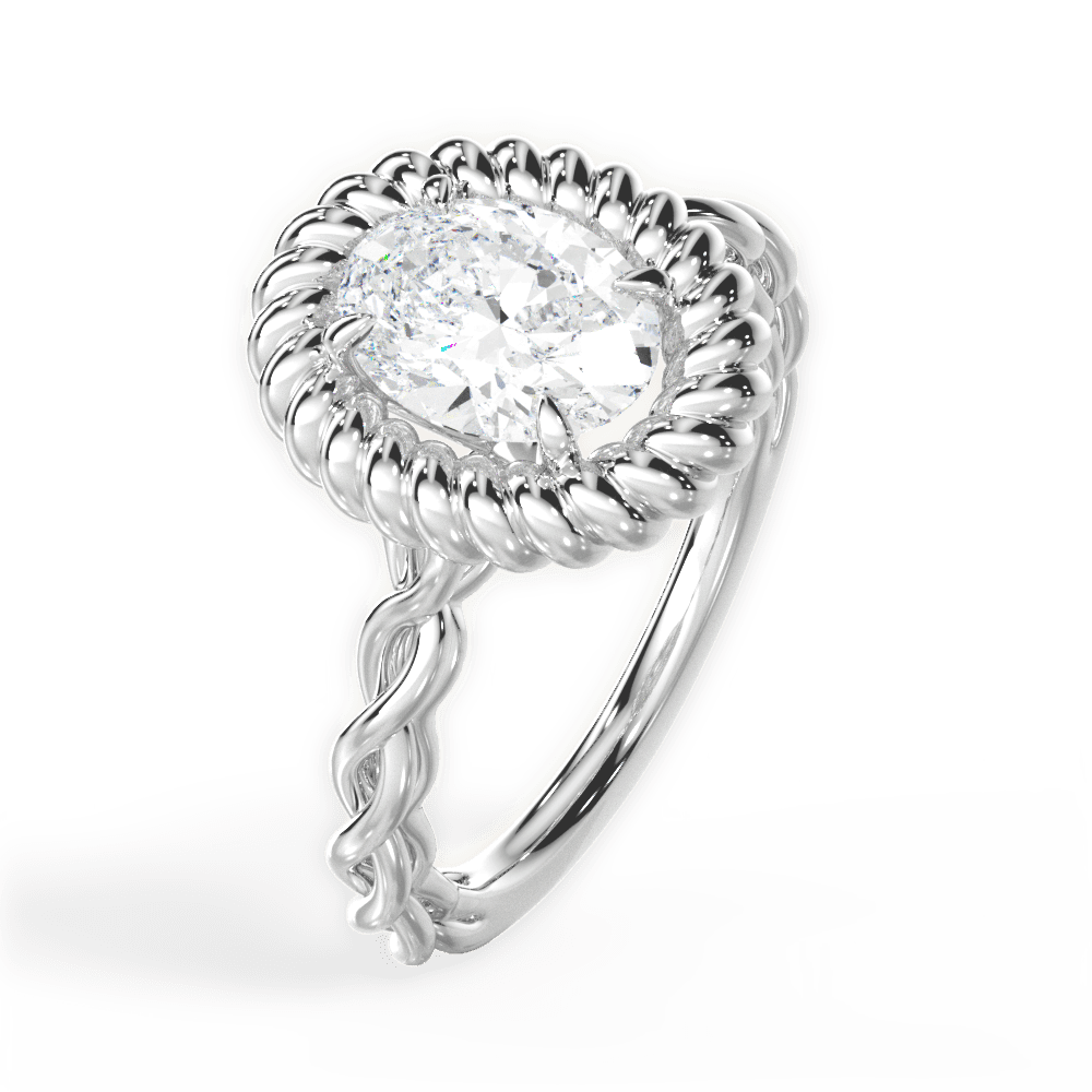 Twisted Metal Halo Engagement Ring