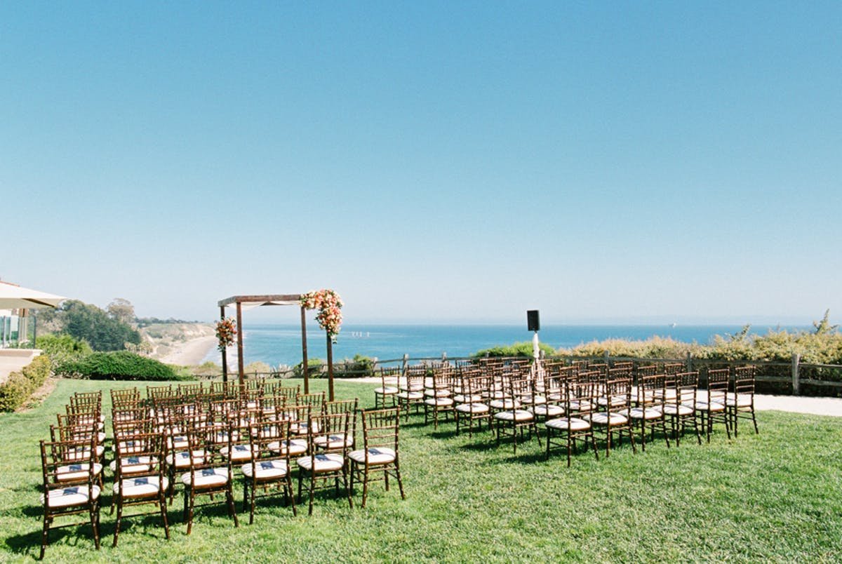 www.santabarbarawedding.com | Ritz-Carlton Bacara | Michael + Anna Costa Photography | Ceremony Set Up with Ocean in Background