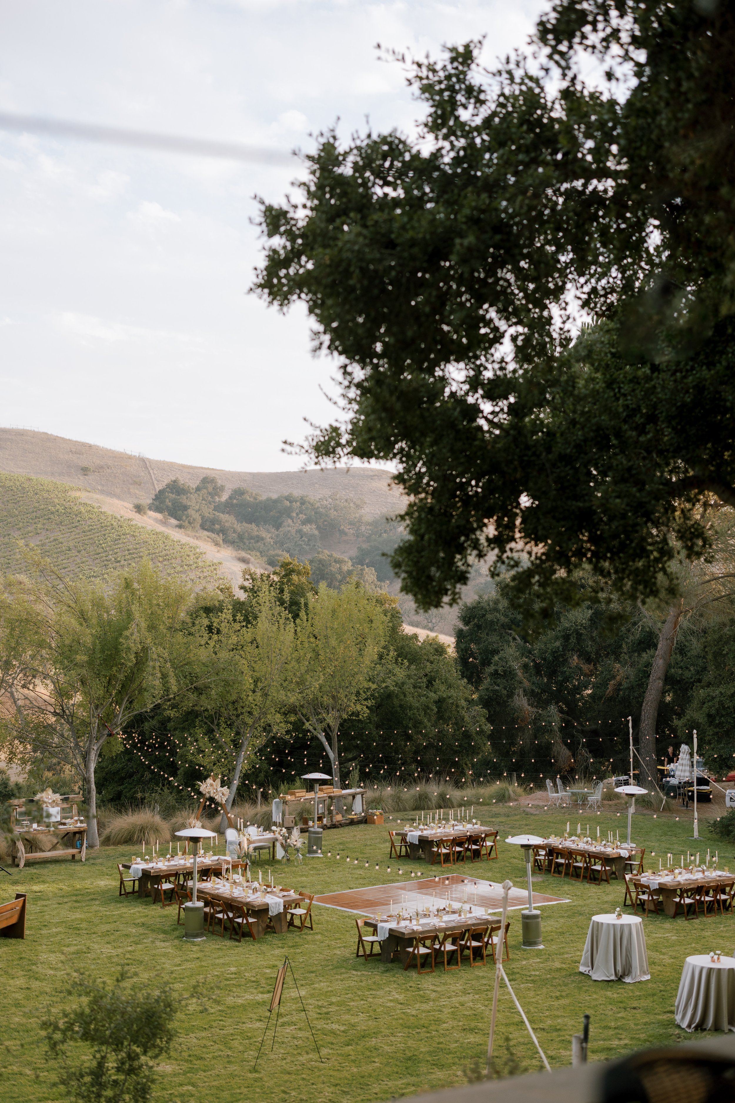 www.santabarbarawedding.com | Heyday Weddings | Elijah &amp; Susannah | Demetria Estate | Roam Florals | Santa Ynez Valley Elite Events | Sweet Beginnings Specialty Co. | Reception from Above