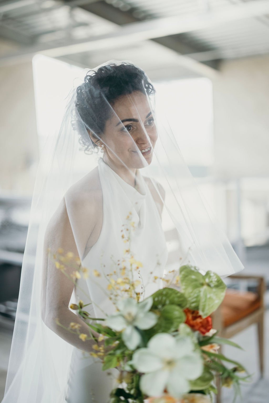 www.santabarbarawedding.com | Studio 7 Photography | Presqu’ile Winery | Alana Rae Events |  Rebel Floral | Dreamcatcher Artistry | Oscar de la Renta | Bride in Her Wedding Dress and Veil