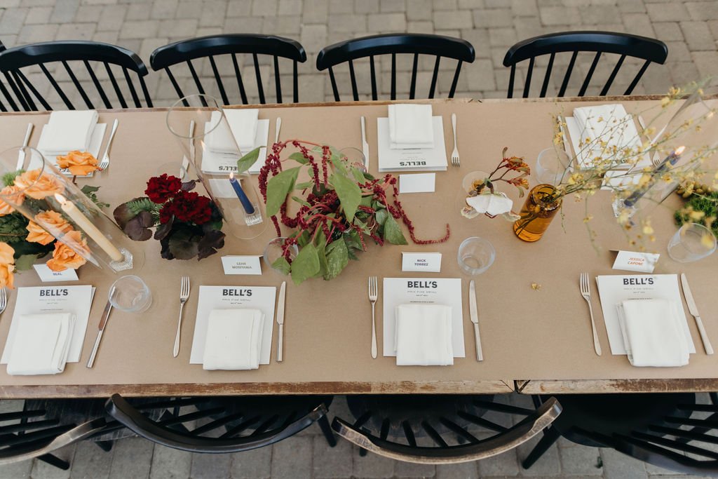 www.santabarbarawedding.com | Studio 7 Photography | Bell’s Restaurant | Alana Rae Events |  Rebel Floral | Reception Table Set Up