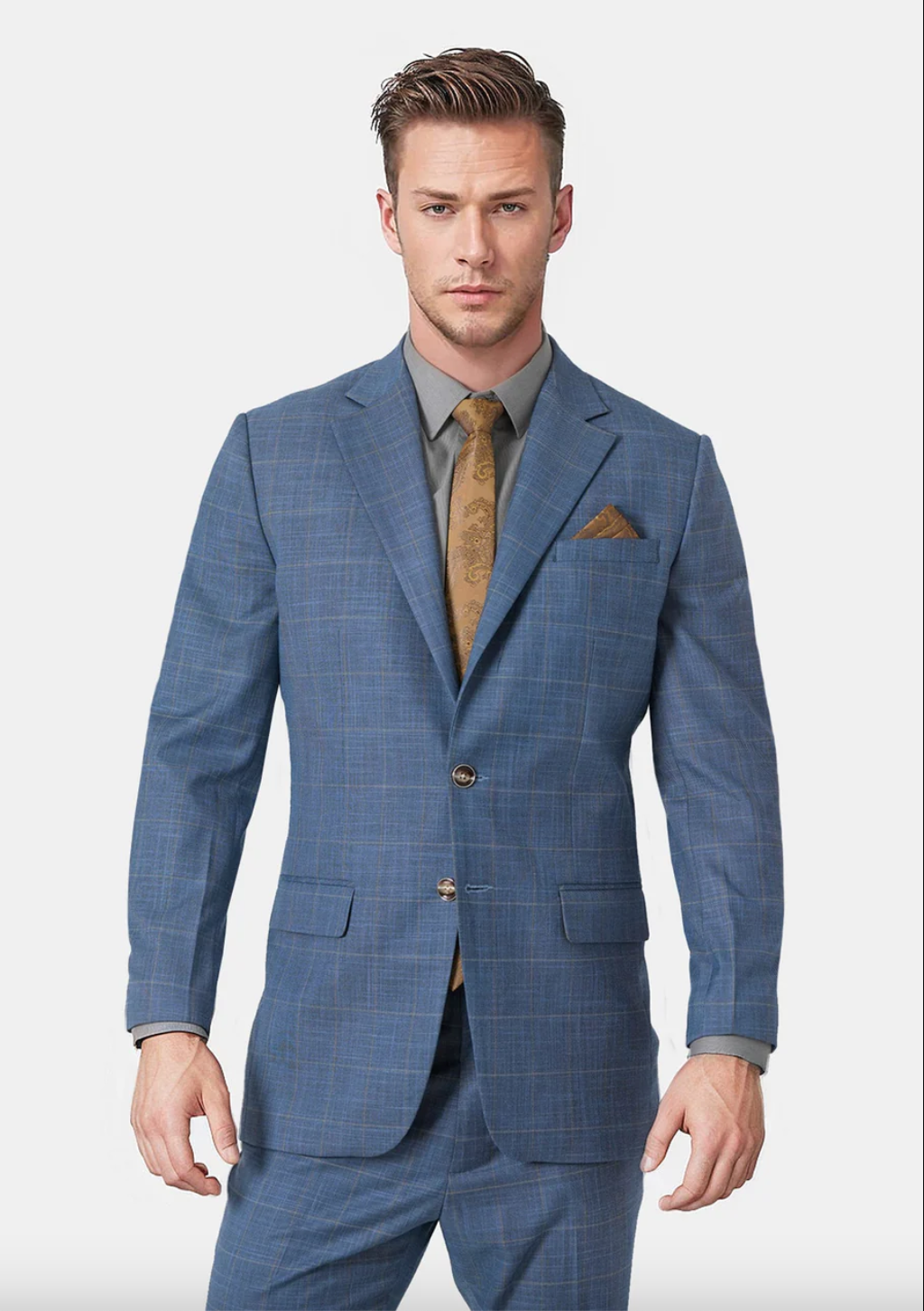 Thompson Sky Blue Windowpane Suit