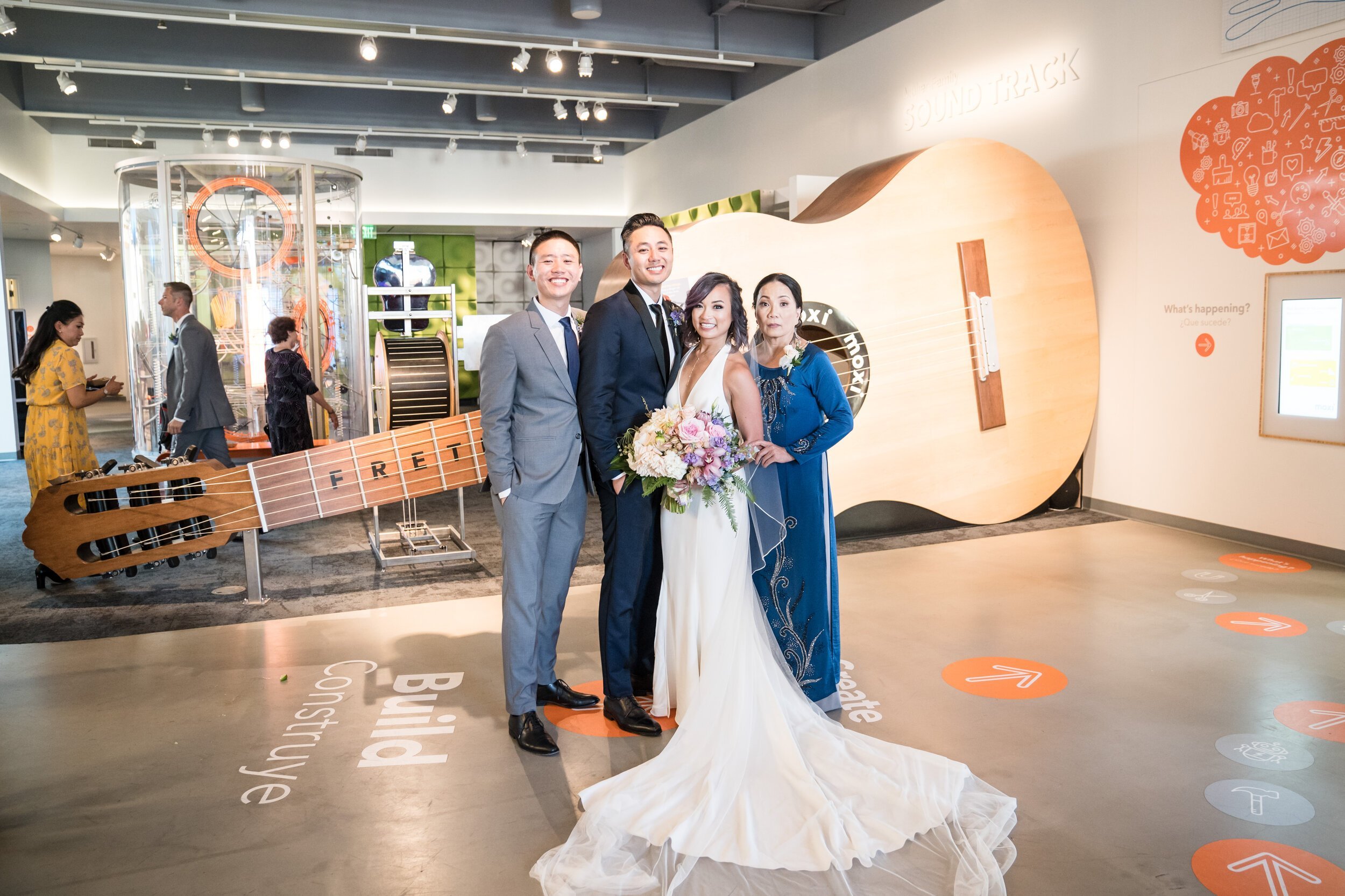 www.santabarbarawedding.com | MOXI Museum | Justin Element Photography | Couple and Family Inside the Museum