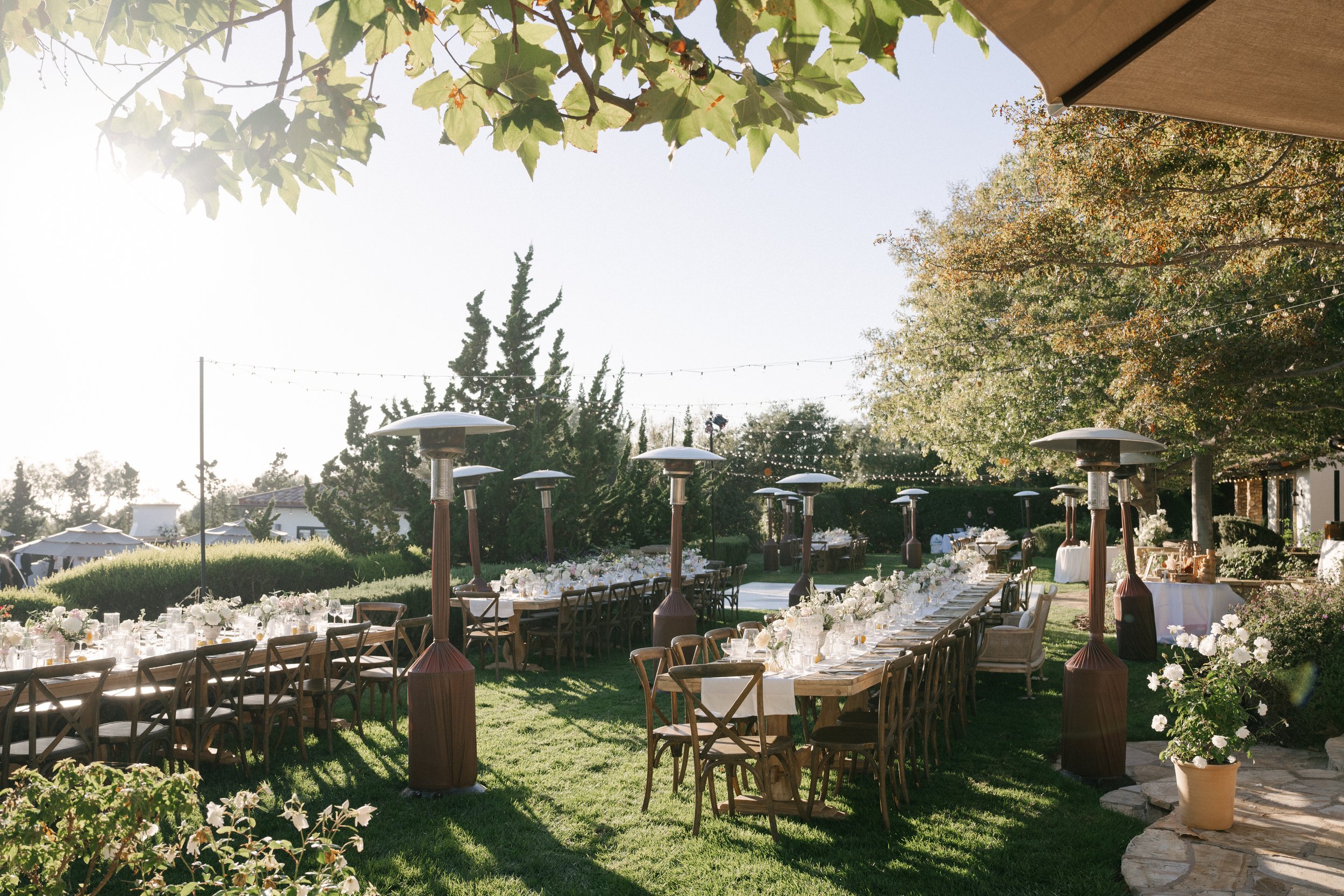 www.santabarbarawedding.com | Tonya Szele | Haley Garces | Tuscan Hills | Ella &amp; Louie | The Tent Merchant | Seasons Catering | Reception Table Set Up