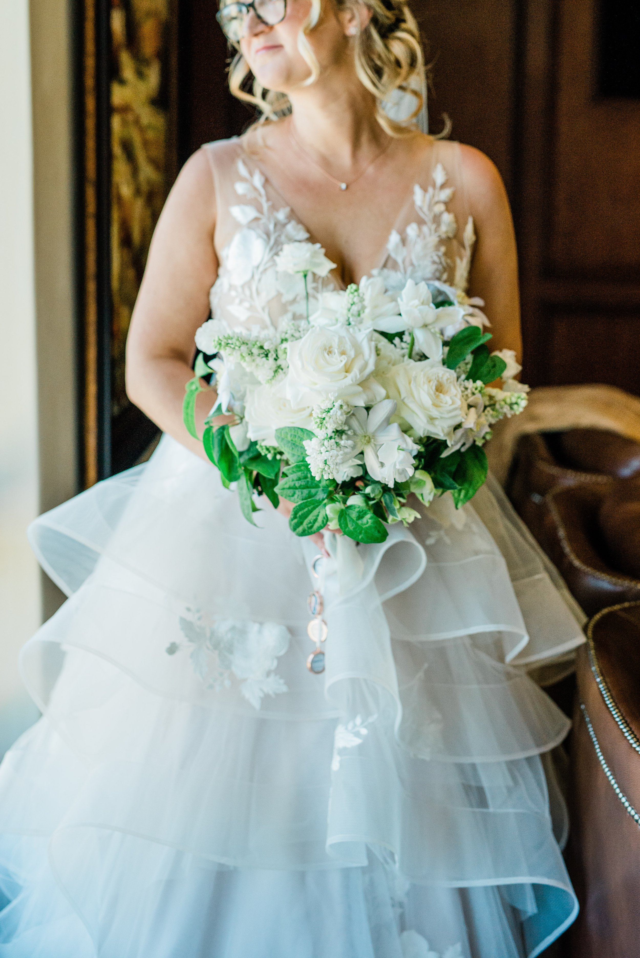 www.santabarbarawedding.com | Leana Myra | The MOXI | Drake Social | Blooms of Santa Barbara | Dreamcatcher Artistry | Bride Dressed Before Ceremony with Bouquet