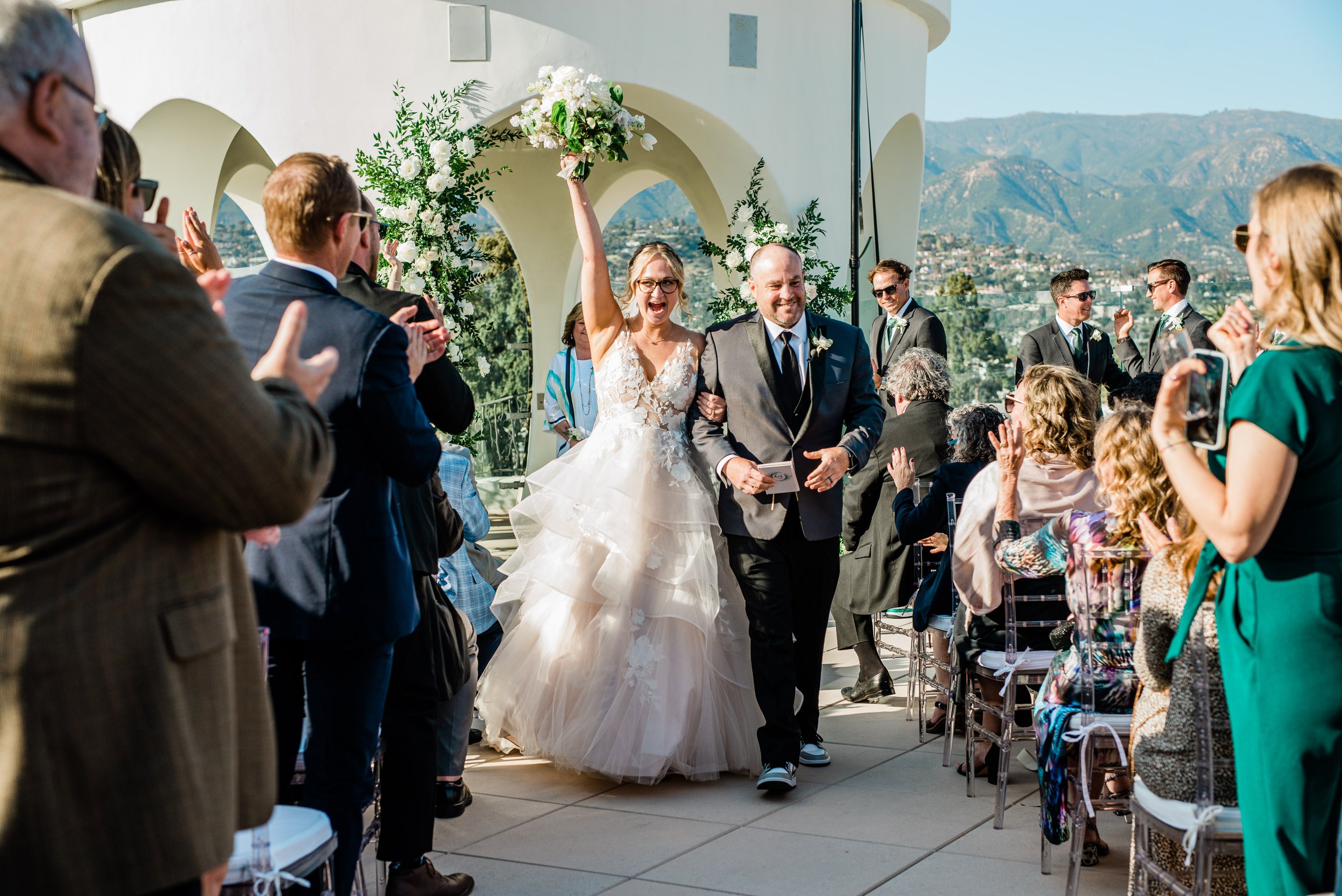 www.santabarbarawedding.com | Leana Myra | The MOXI | Drake Social | Blooms of Santa Barbara | Dreamcatcher Artistry | The Tent Merchant | Bright Event Rentals | Couple Leaving the Ceremony