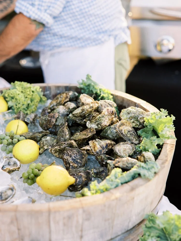 www.santabarbaraweddingstyle.com | Get Shucked Santa Barbara | Ashley Rae Studio | Platter of Chilled Oysters