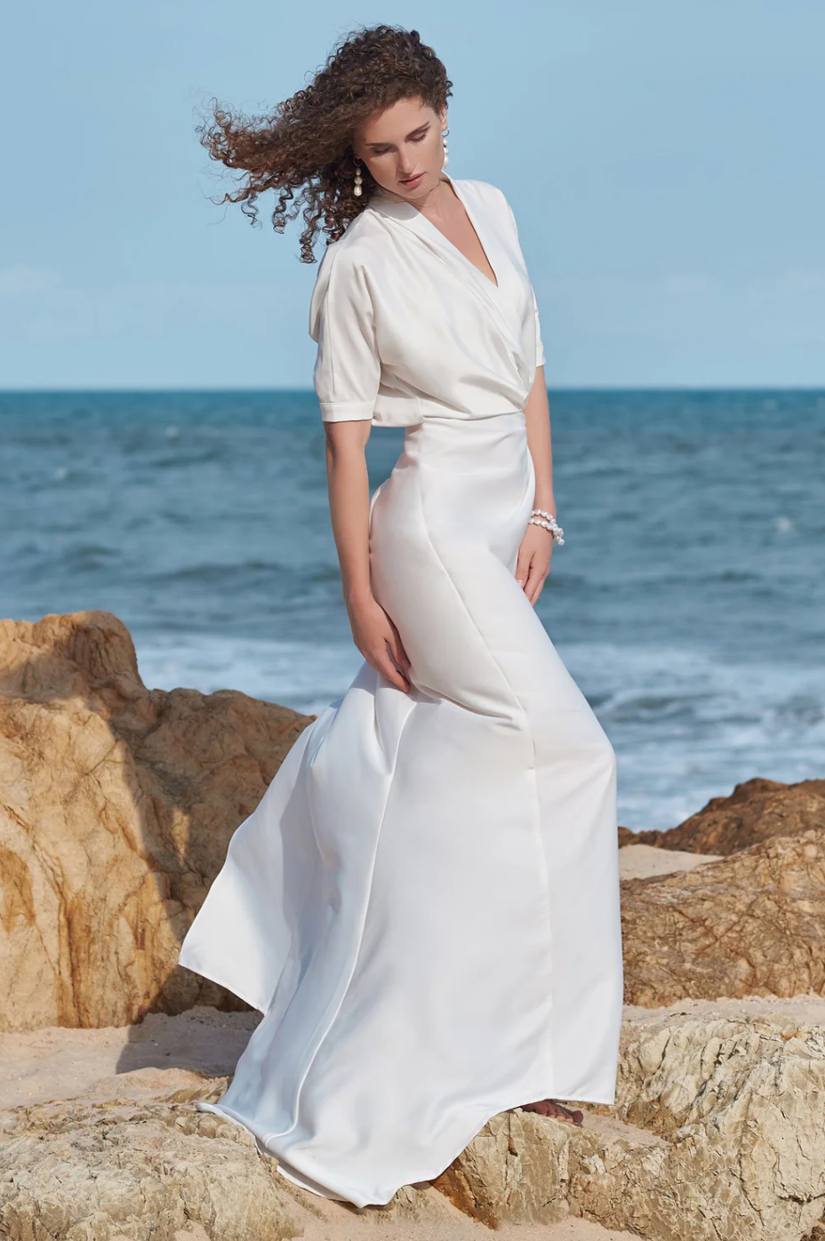 www.santabarbarawedding.com | CocoMelody | Sheath Column Floor Length Silk Blend Wedding Dress