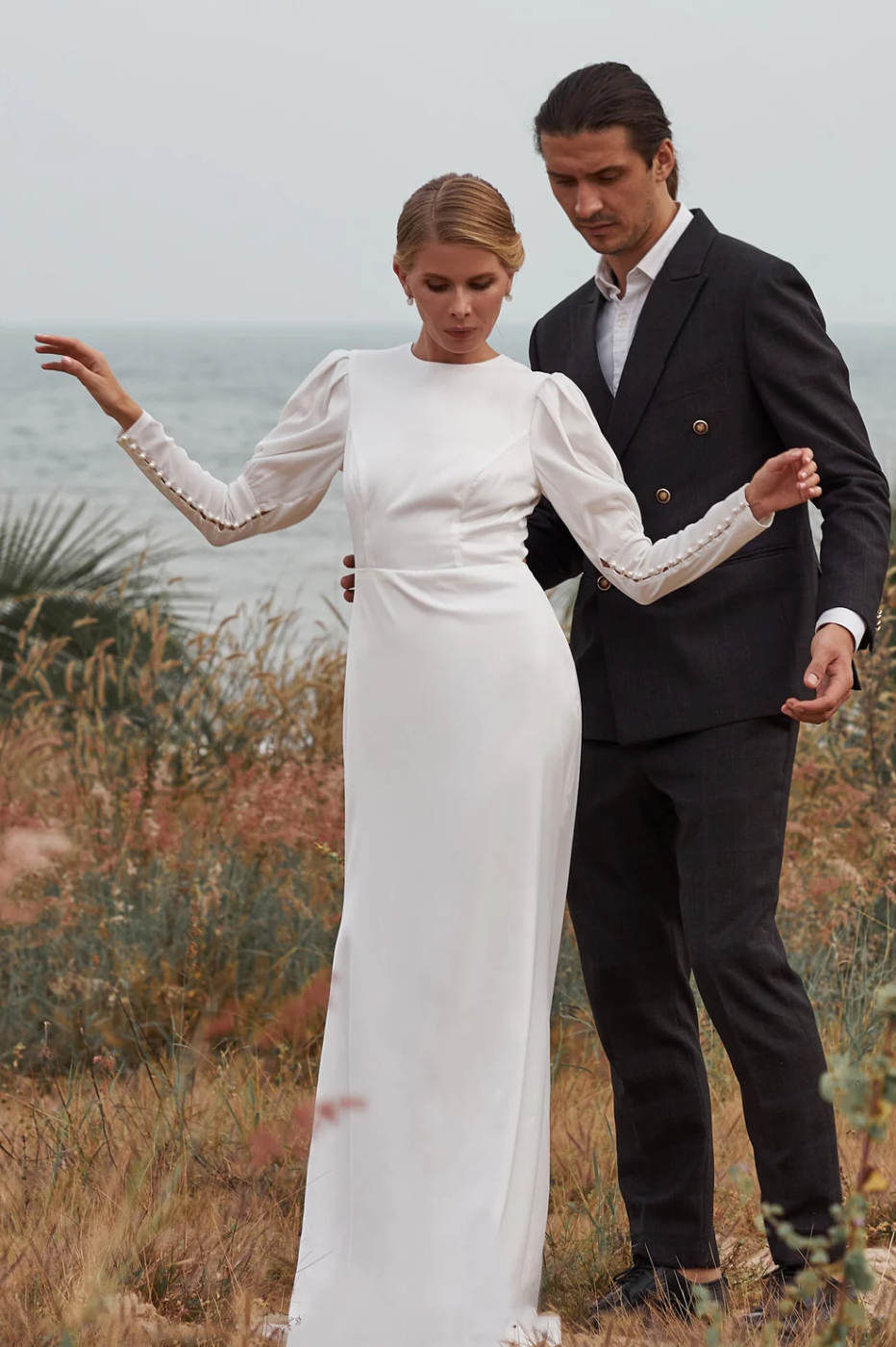 www.santabarbarawedding.com | CocoMelody | Sheath Column Floor Length Silk Blend Wedding Dress