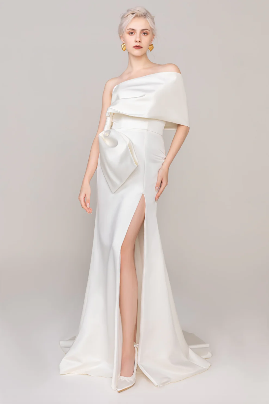 www.santabarbarawedding.com | CocoMelody | Trumpet Mermaid Sweep Brush Train Satin Wedding Dress