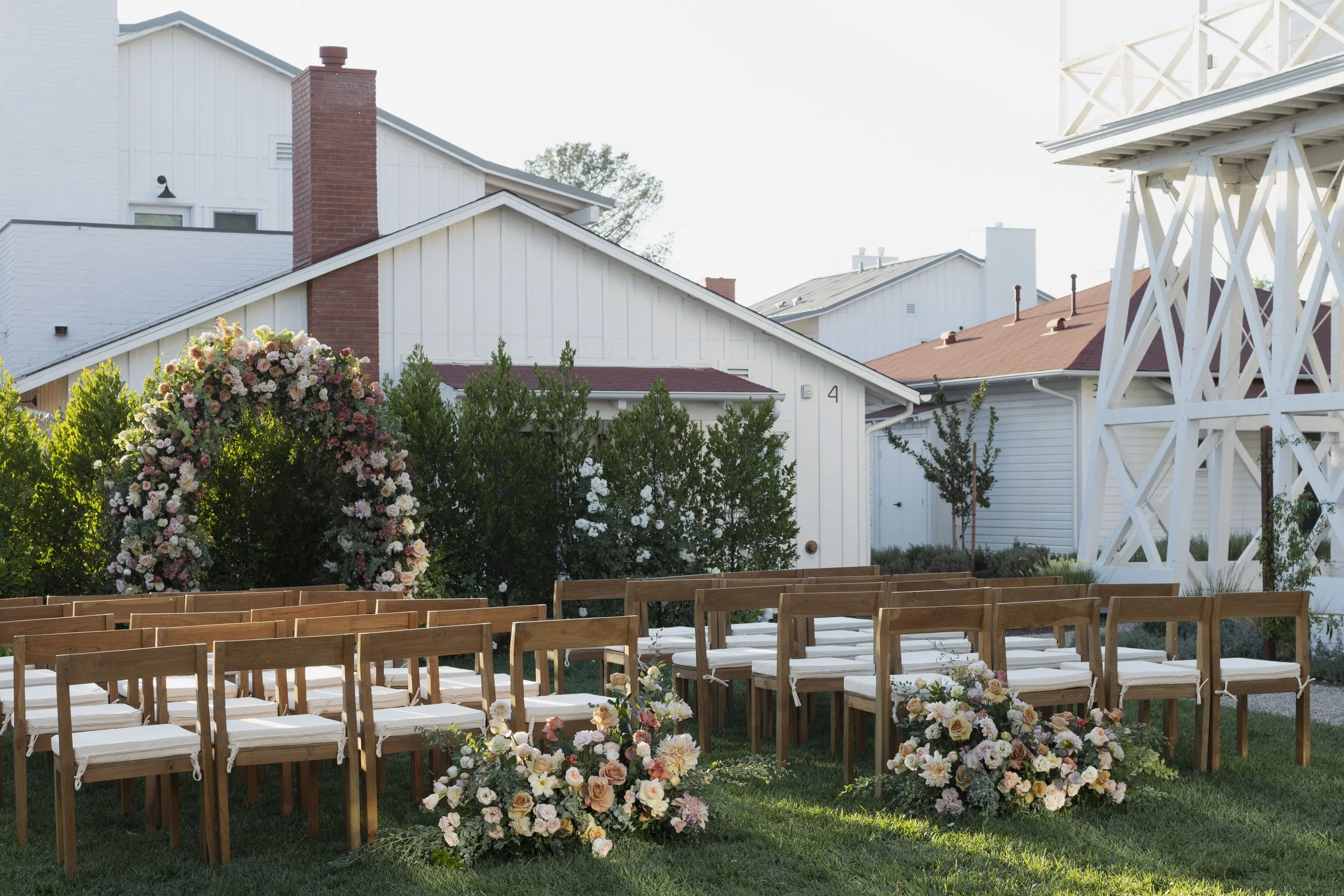 www.santabarbarawedding.com | The Inn at Mattei's Tavern | Ceremony Set Up on the Lawn