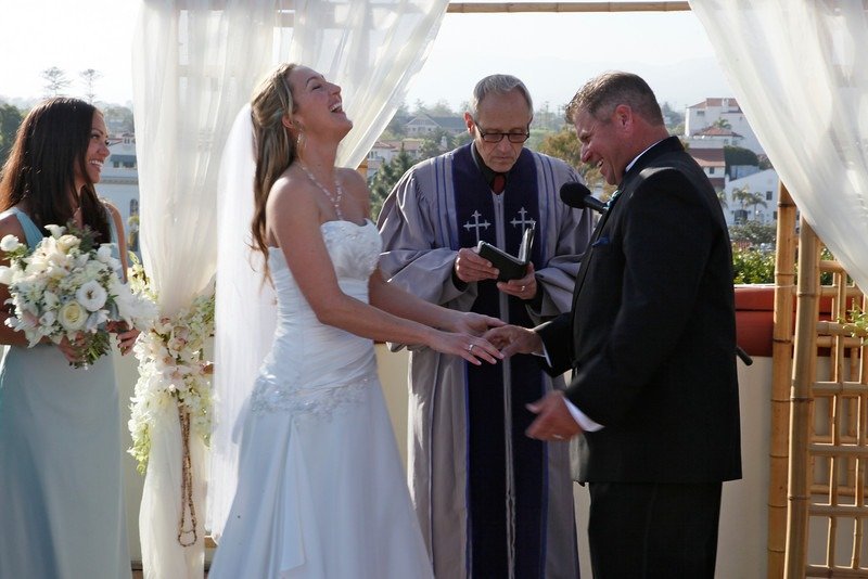 www.santabarbarawedding.com | Father Jerry Bellamy | Officiant Performing Santa Barbara Wedding Ceremony