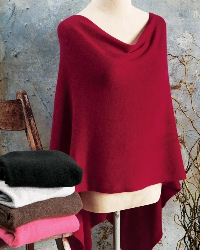 www.santabarbarawedding.com | Olive &amp; Cocoa | Cashmere Poncho in Garnet