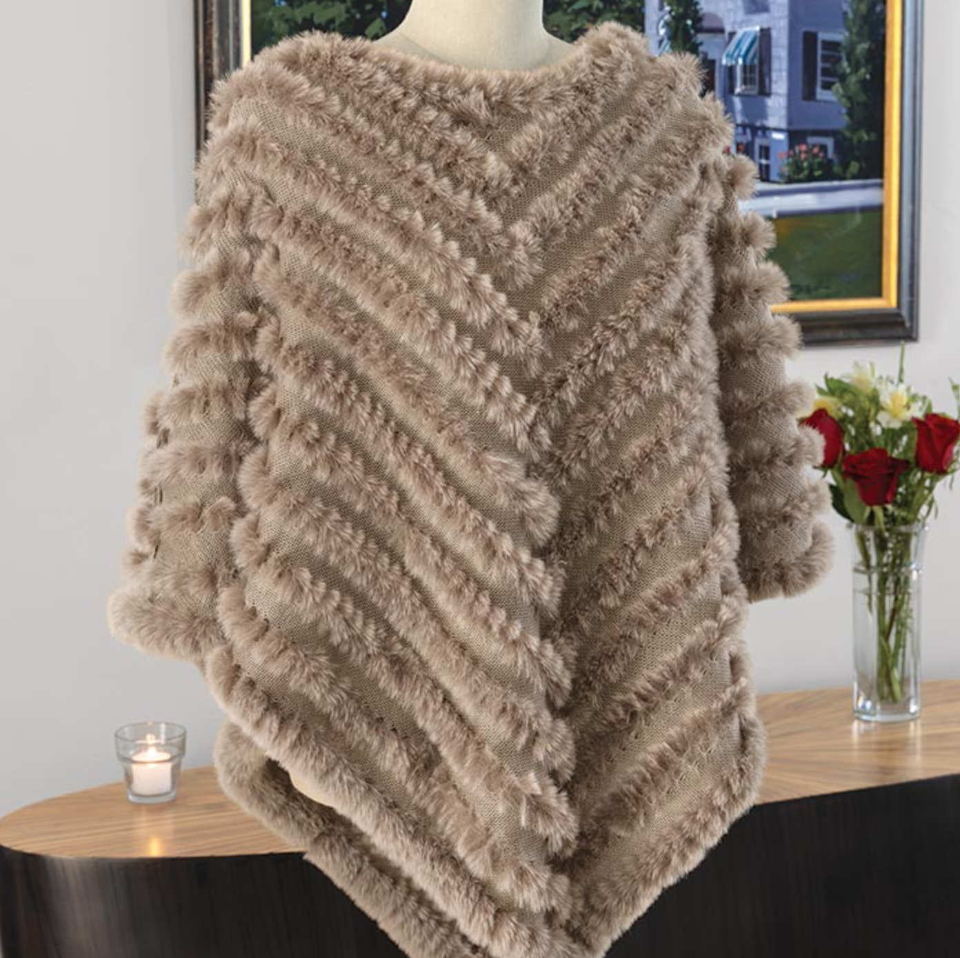 www.santabarbarawedding.com | Olive &amp; Cocoa | Faux Fur Wrap for Fall or Winter Wedding