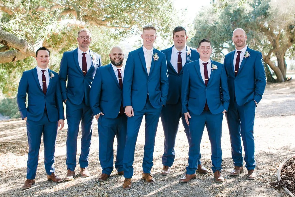 www.santabarbarawedding.com | Mi Belle Photography | Jill &amp; Co. | Zaca Creek Ranch | Groomsmen Dressed in Red Ties